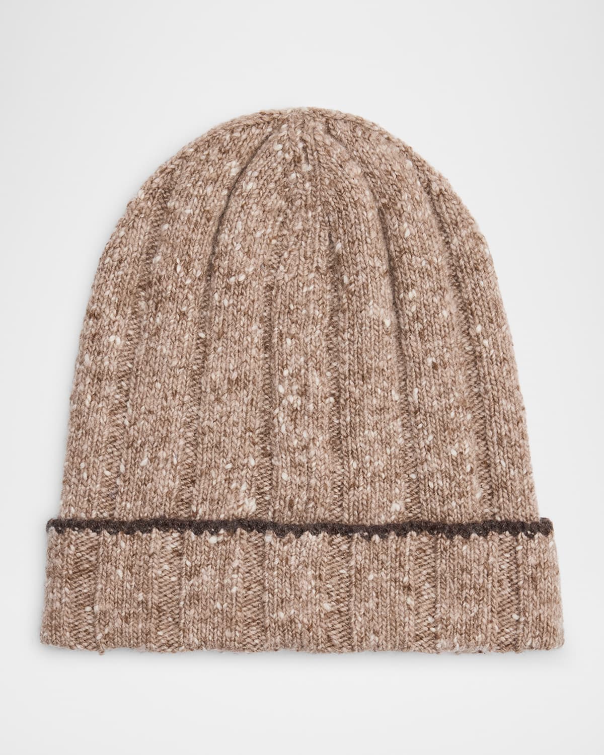 Men's Cashmere Donegal Rib-Knit Beanie Hat