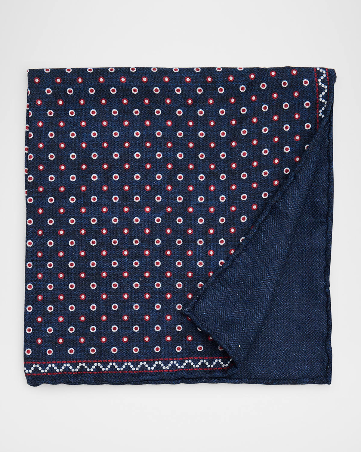 Men's Polka Dot-Print Silk Pocket Square