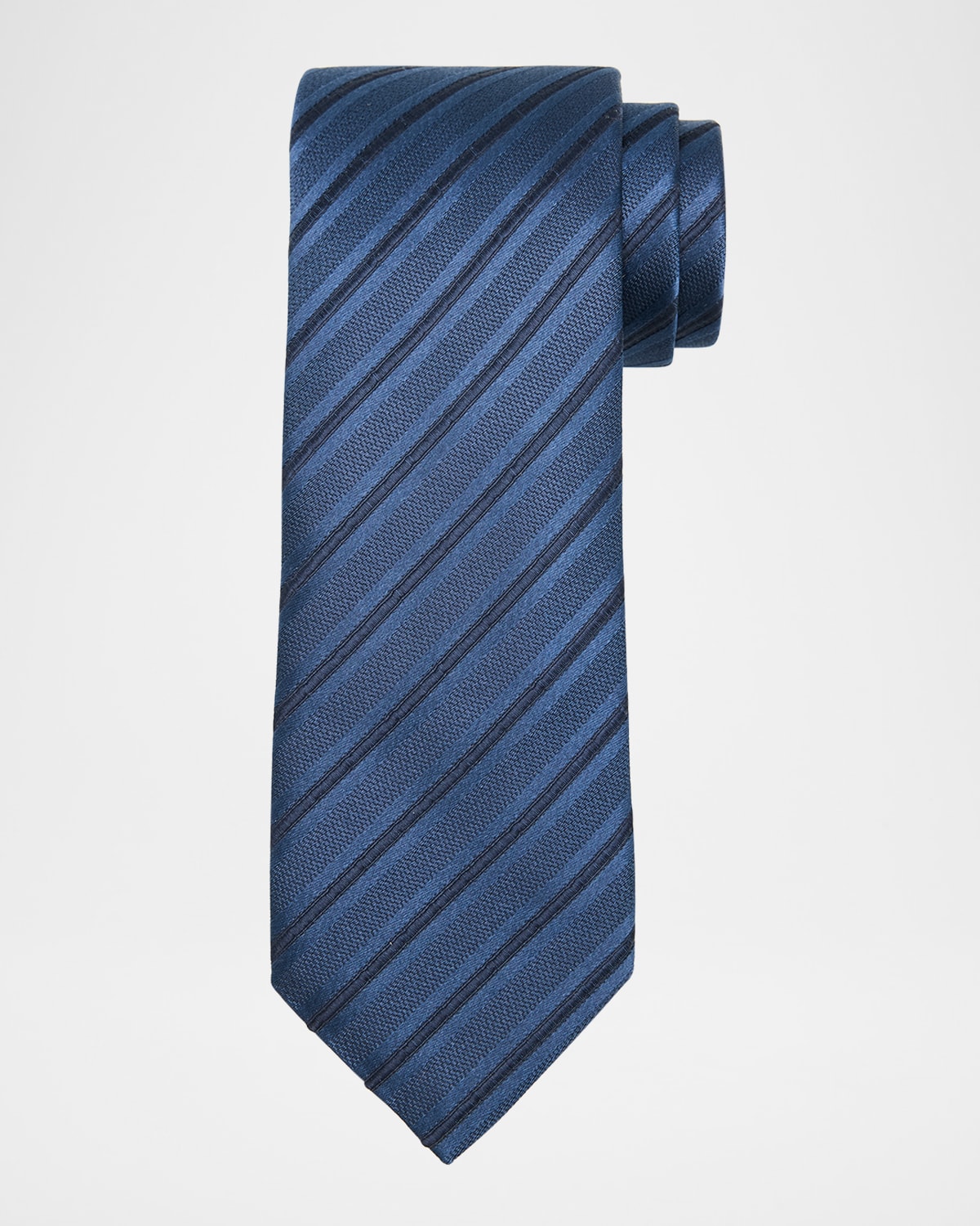 Men's Regimental Stripe Silk and Cotton Tie