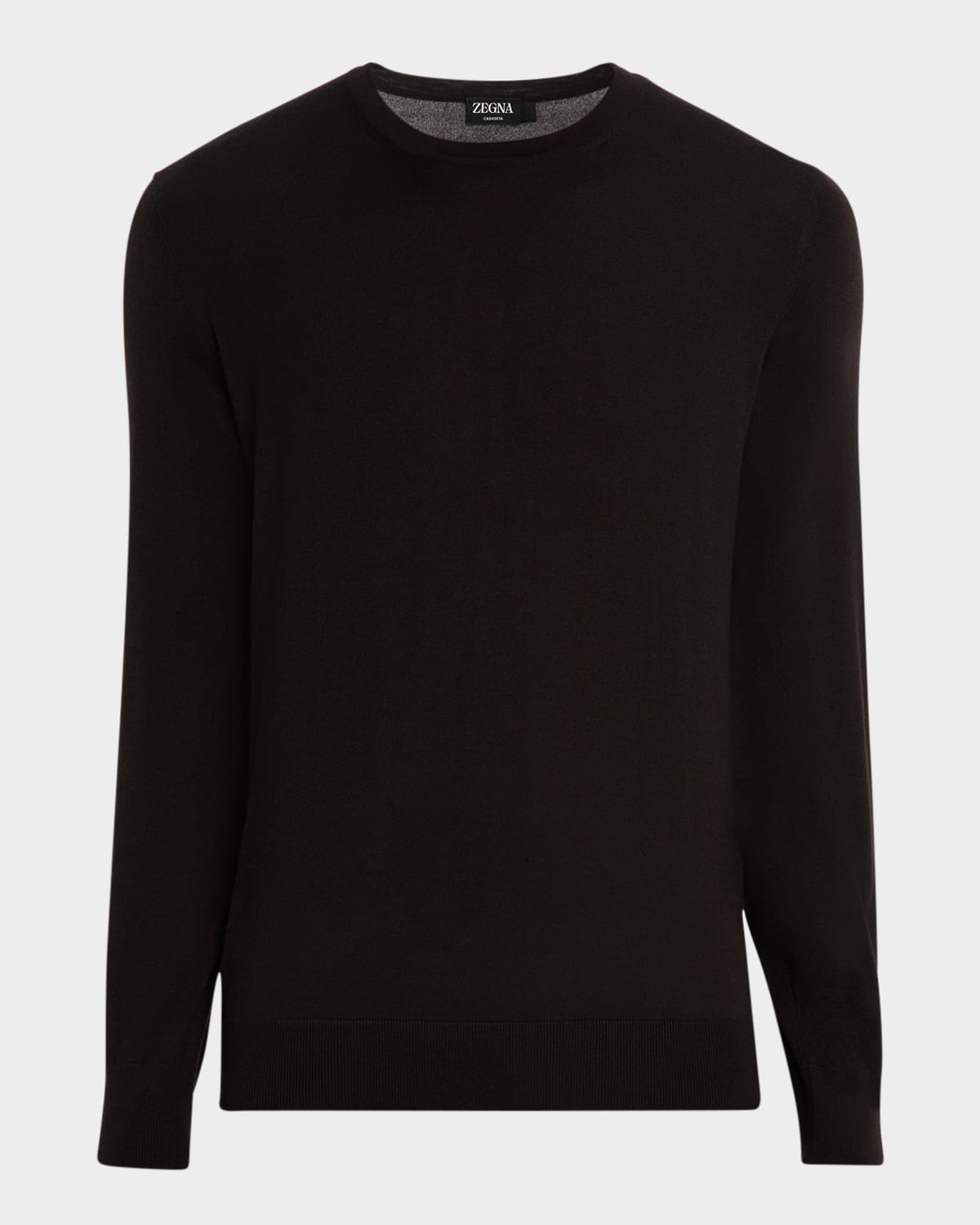 Zegna Men's Cashseta Cashmere And Silk Crewneck Sweater In Brown