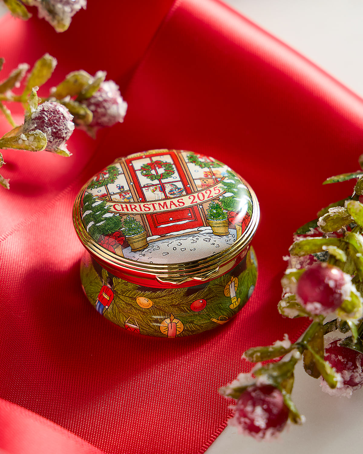 Halcyon Days 2025 Annual Holiday Enamel Box In Multi