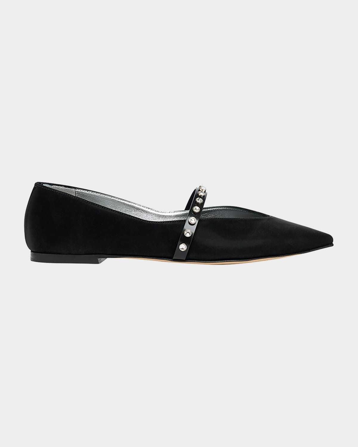 Alexander Mcqueen Embellished Ballet Flats In Black