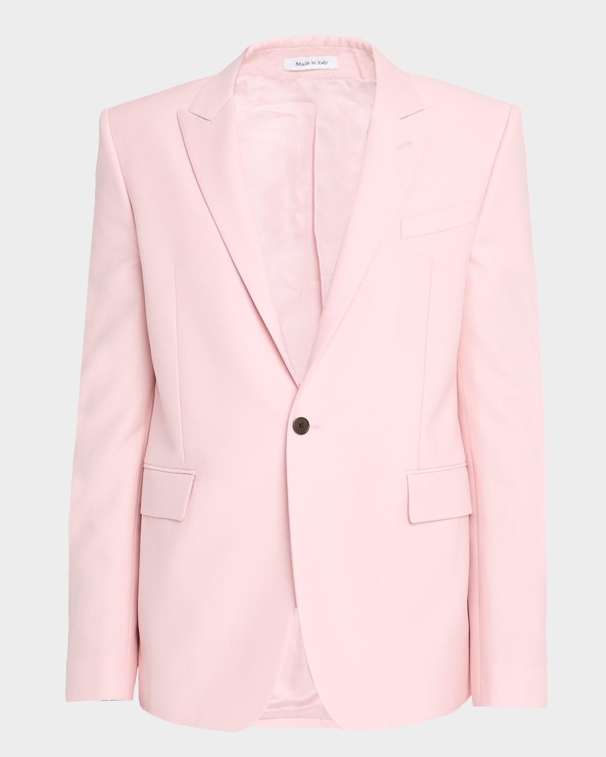 Alexander Mcqueen Men's Wool And Mohair Peak-lapel Tuxedo Jacket In Pink