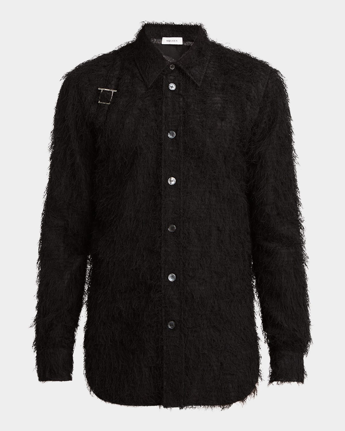 Alexander Mcqueen Harness Fringed Shirt In Black