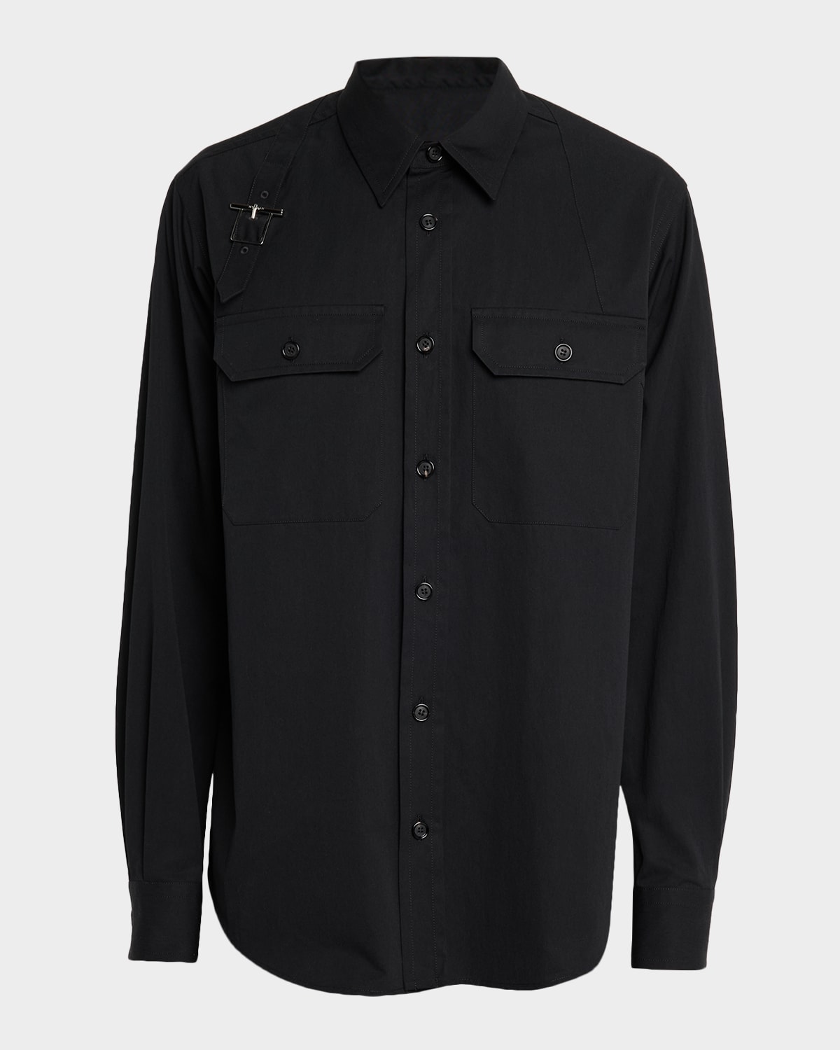 Alexander Mcqueen Mcqueen T-bar Harness Utility Button-up Shirt In Black