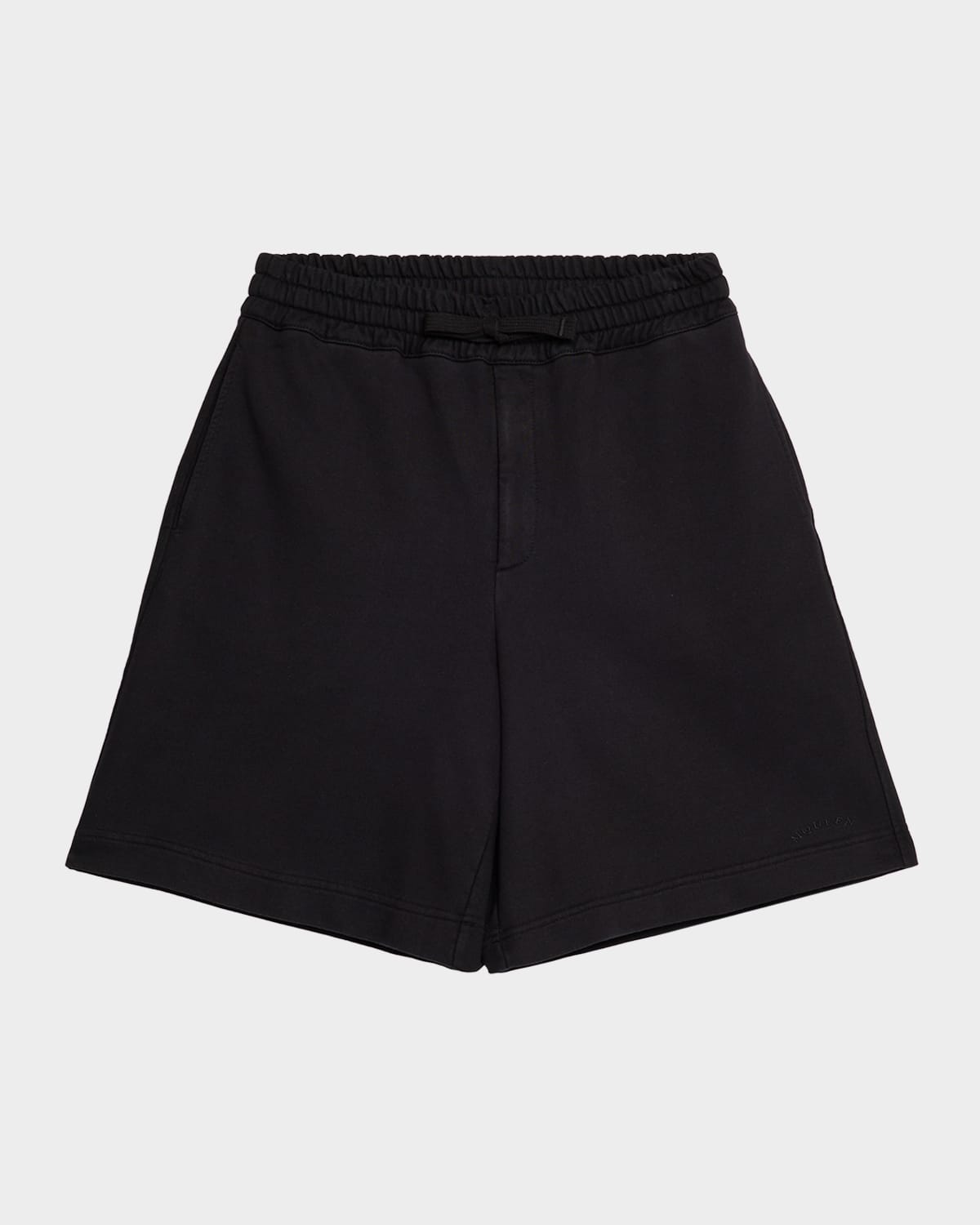 Alexander Mcqueen Men's Relaxed Cotton Pull-on Shorts In Black