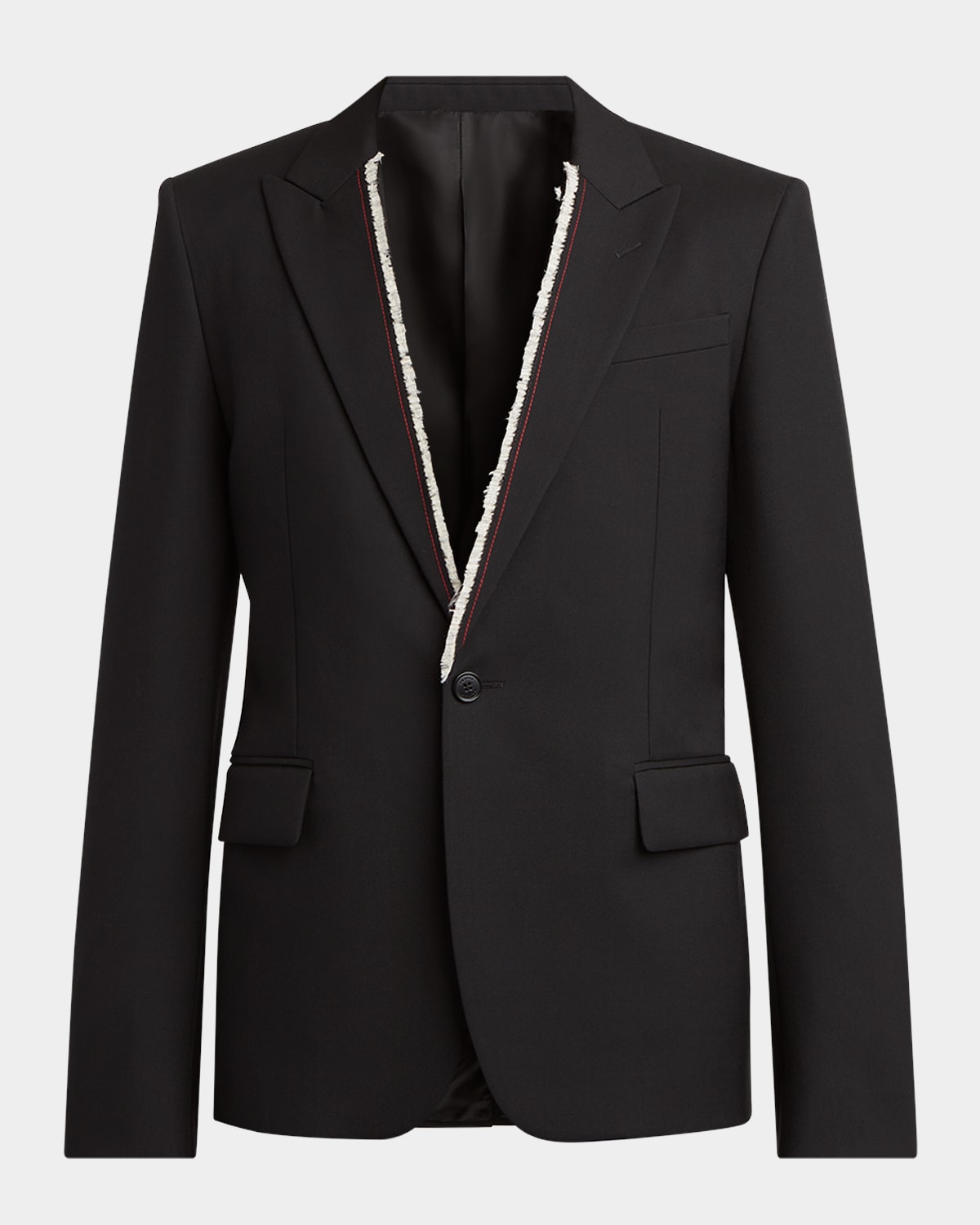 Alexander Mcqueen Men's Raw Edge Jacket In Black