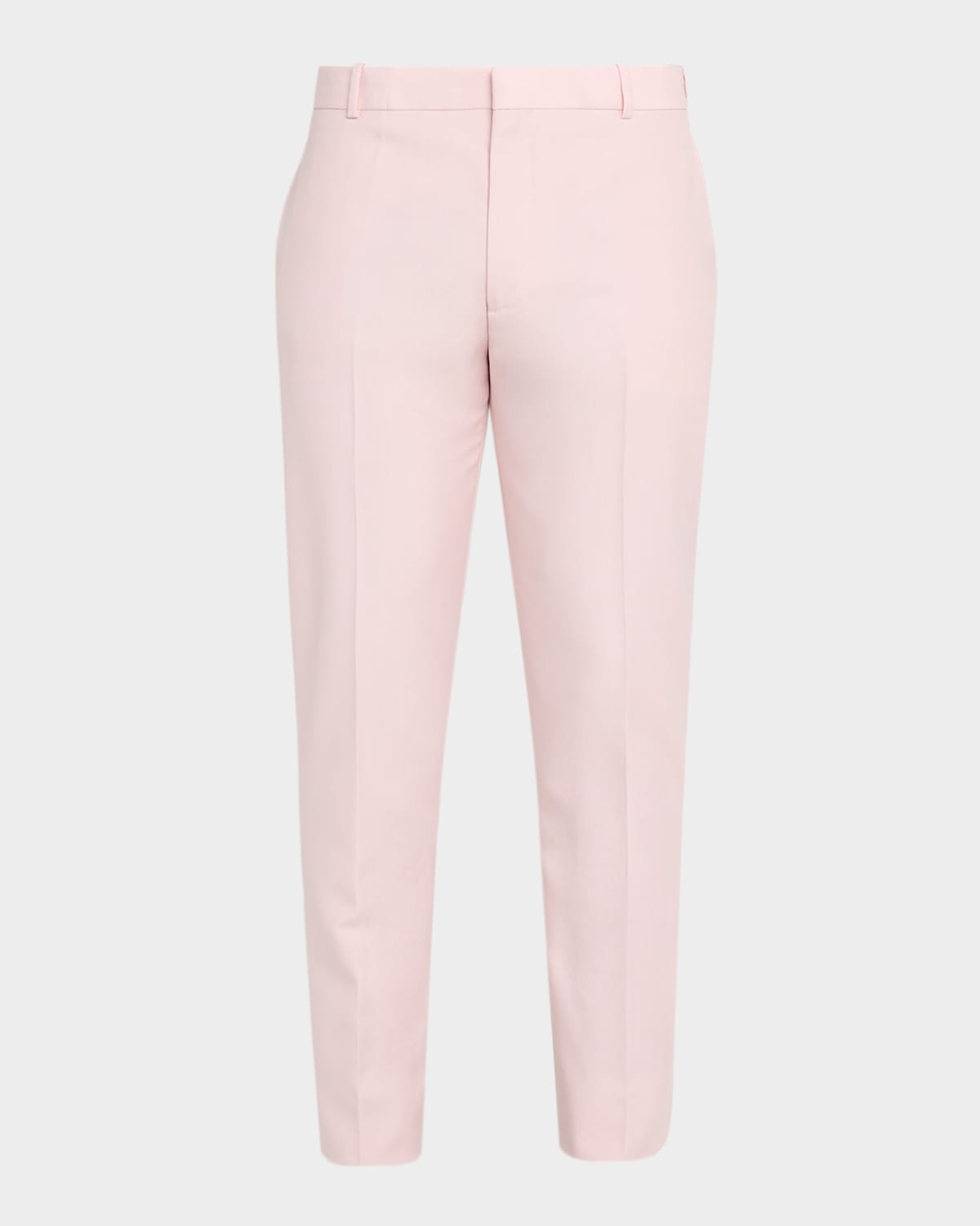 Alexander Mcqueen Men's Wool And Mohair Slim Flat-front Trousers In Pink