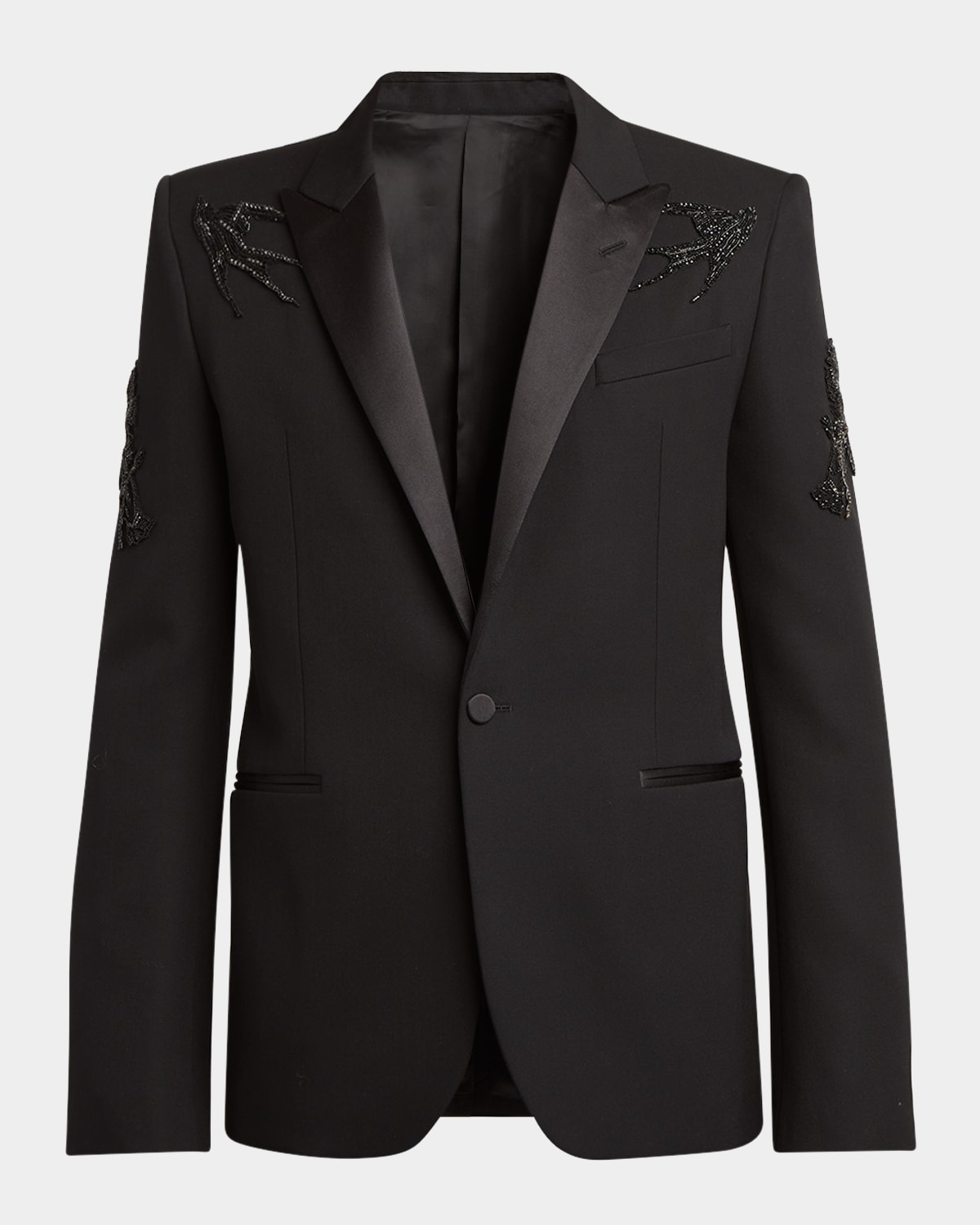 Men's Bead-Embellished Tuxedo Jacket