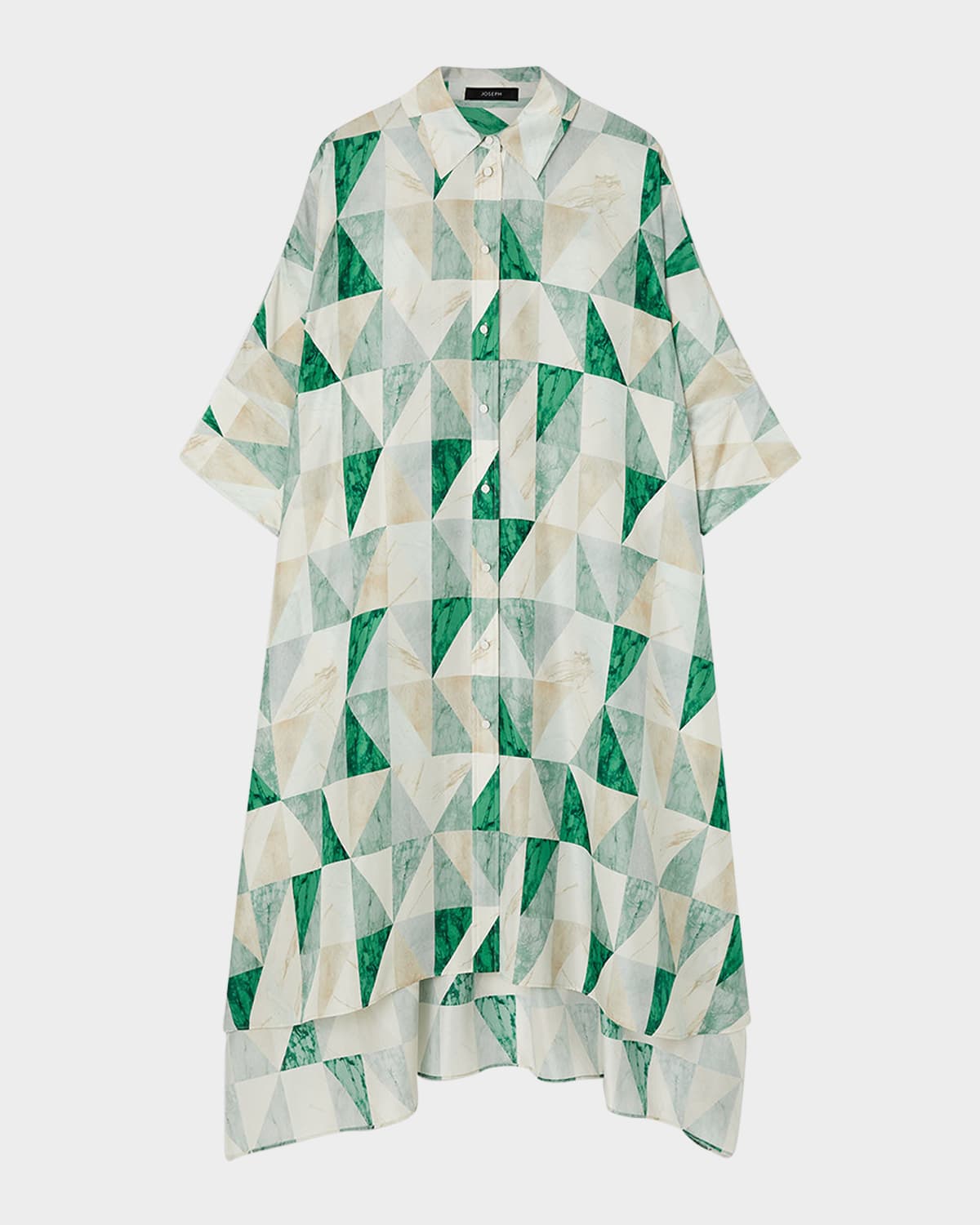 Dania Marble-Print Habotai Silk Maxi Dress