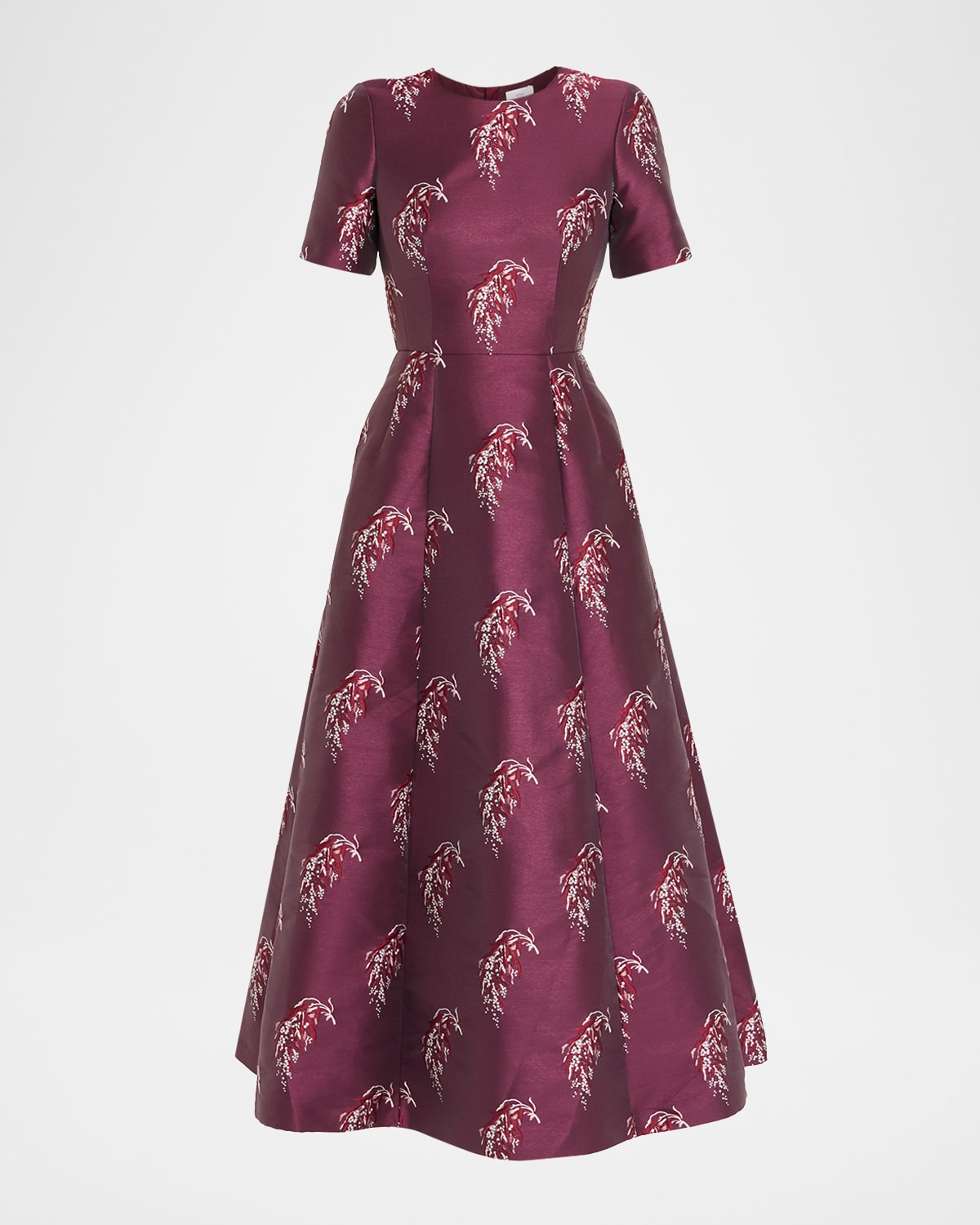 Adam Lippes Evangeline Floral Jacquard Fit-&-flare Midi Dress In Multi
