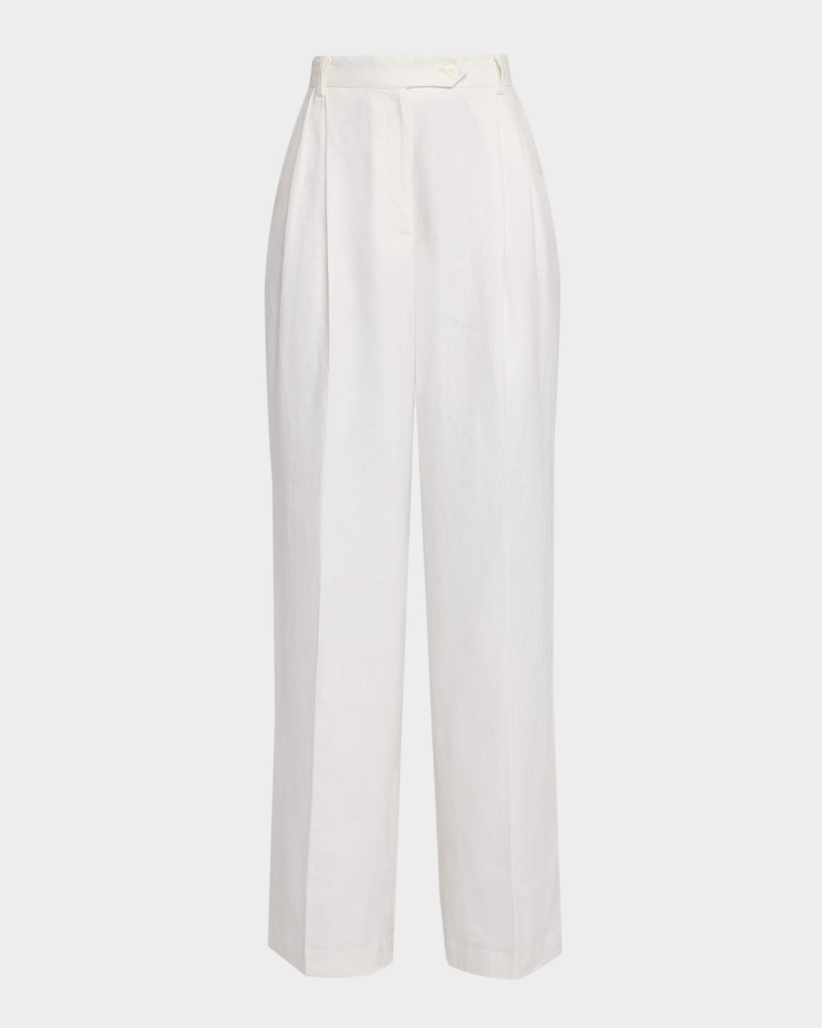 Sans Faff Ravello Linen High-rise Trousers In White