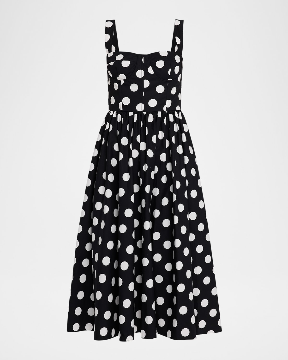 Sans Faff Antibes Polka Dot Poplin Midi Dress In Multi