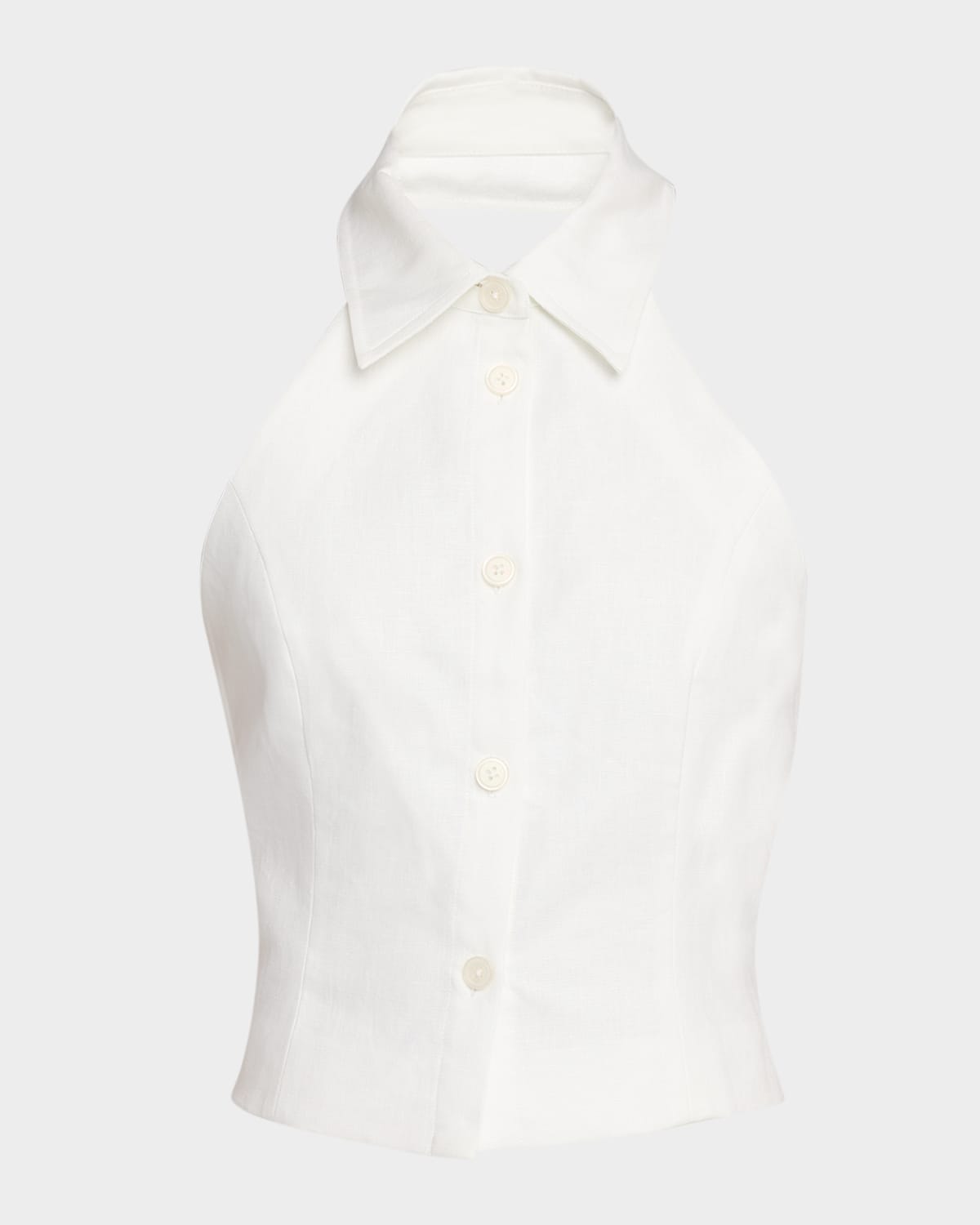 Sans Faff Positano Linen Halter Top In Multi