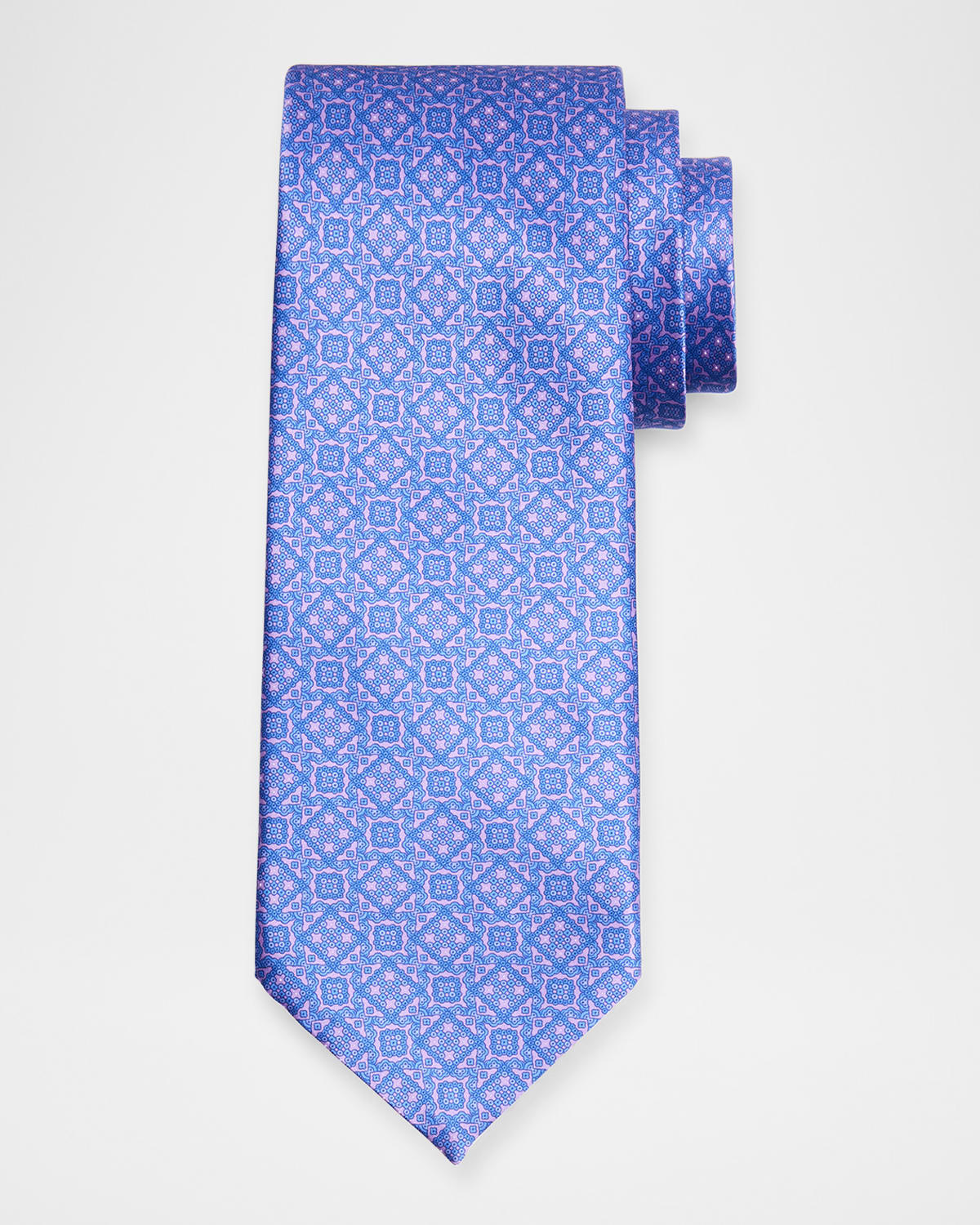 Stefano Ricci Men's Geometric Medallion Silk Tie In Blue
