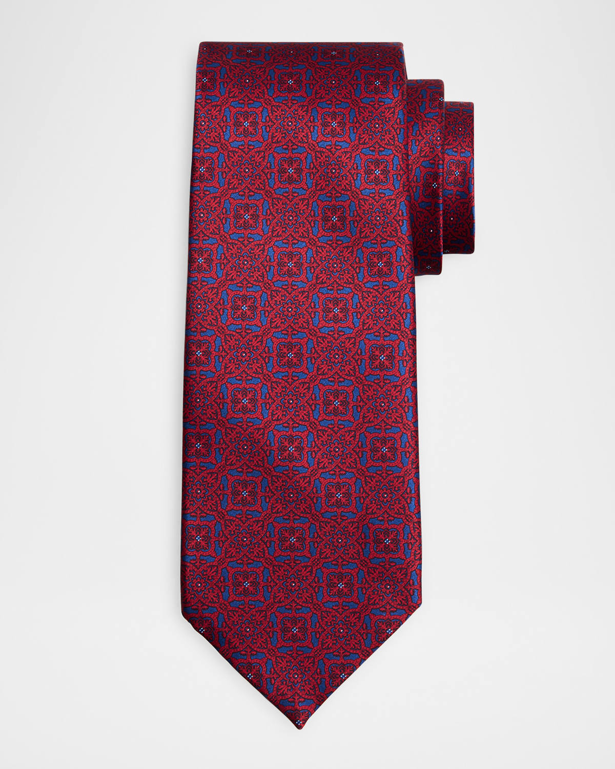 Stefano Ricci Men's Large Medallion Silk Tie In Red