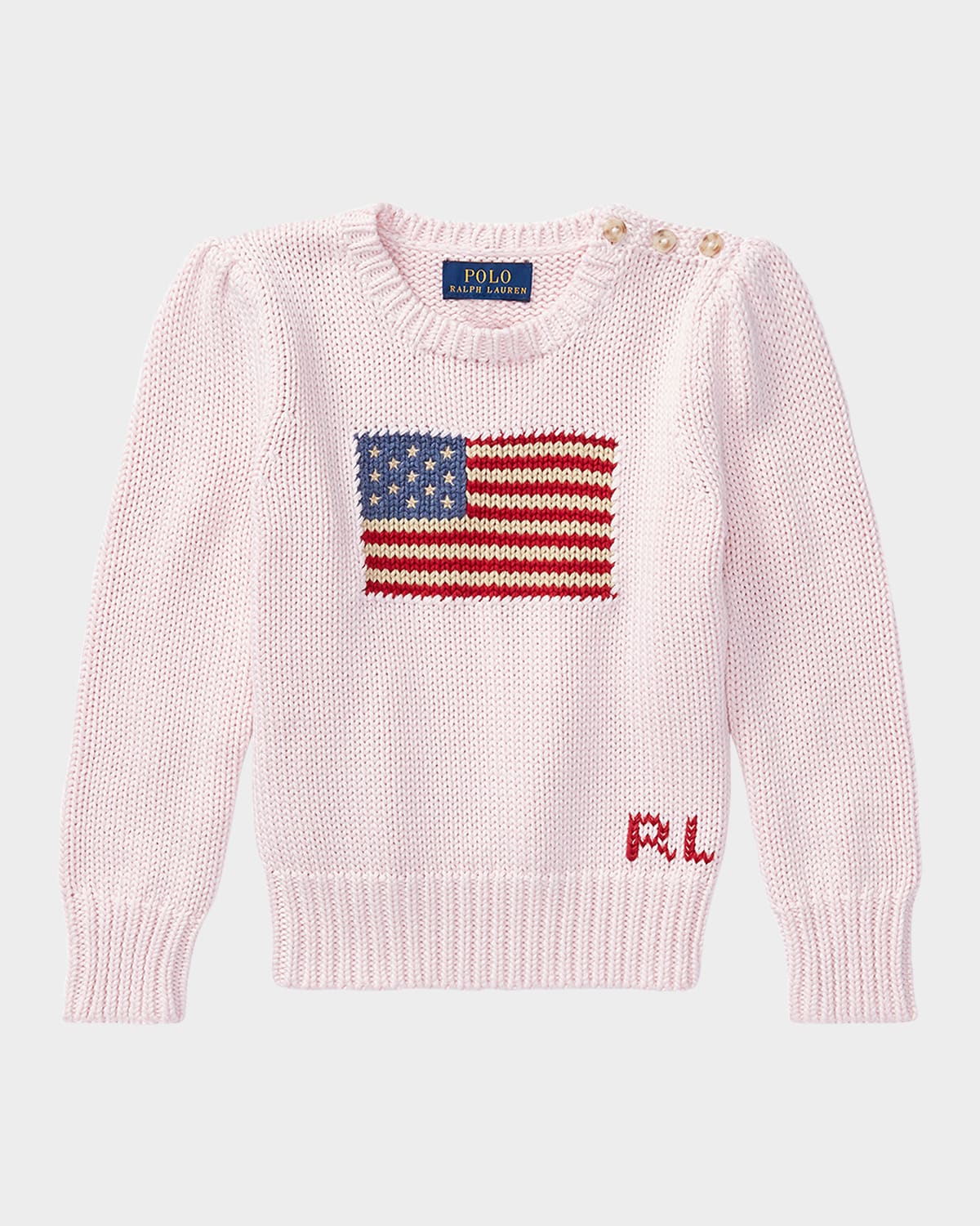 Ralph Lauren Girl's Flag Intarsia Knit Sweater