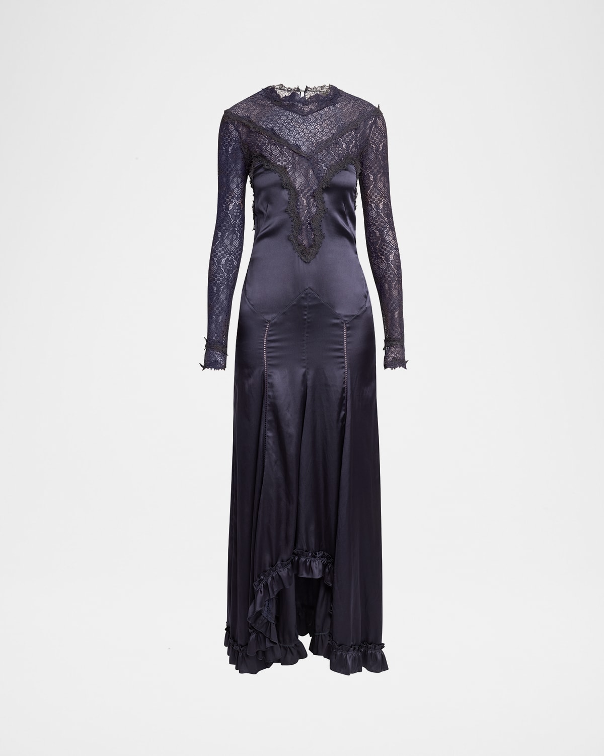 Isabel Marant Dolores Lacy Satin Dress In Blue