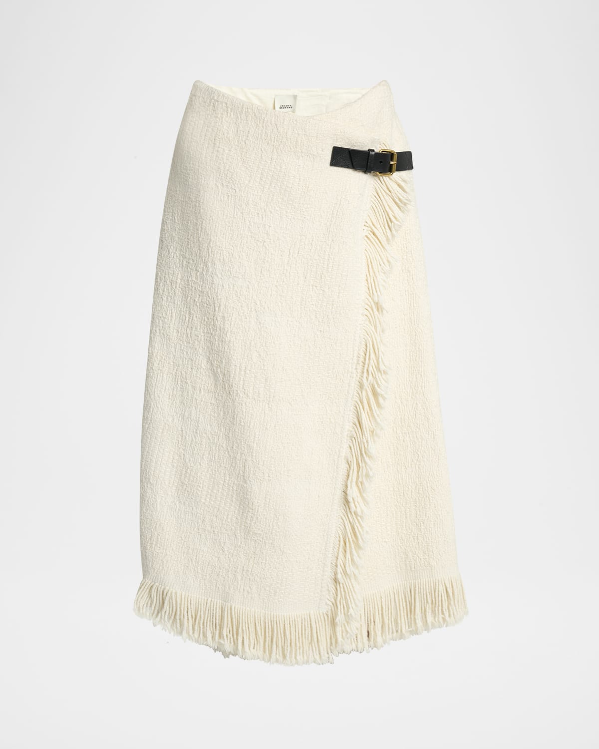 Isabel Marant Galla Woven Fringe-trim Skirt In Sand