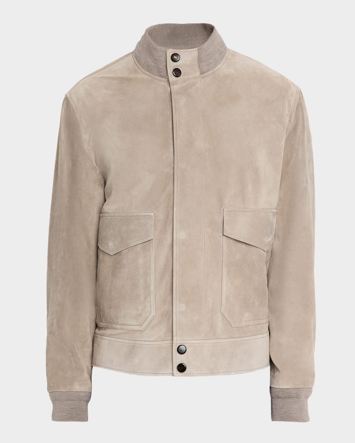 Dunhill Men's Harrington Suede Snap-front Blouson In Neutral