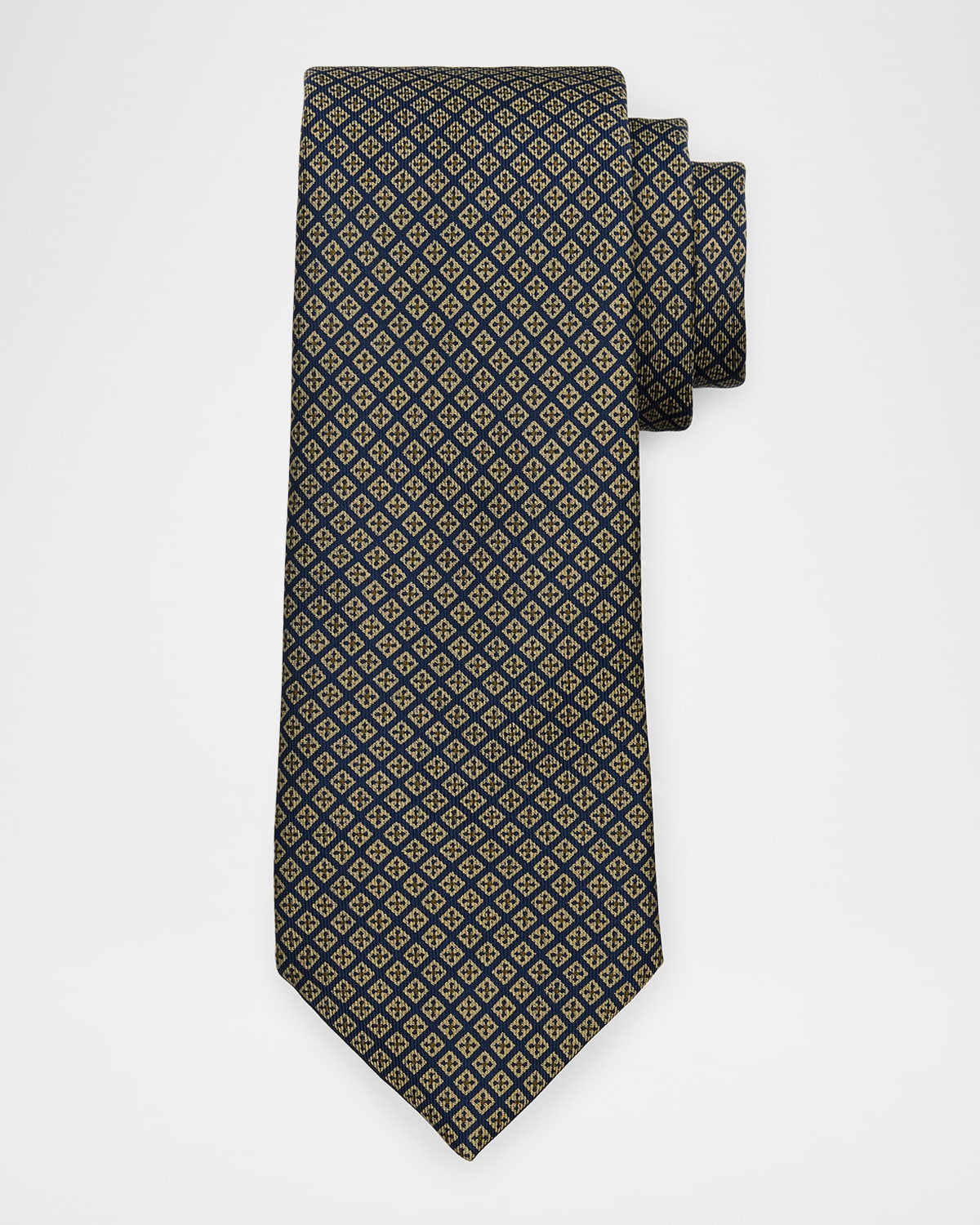 Men's Mulberry Silk Diamond-Woven Tie