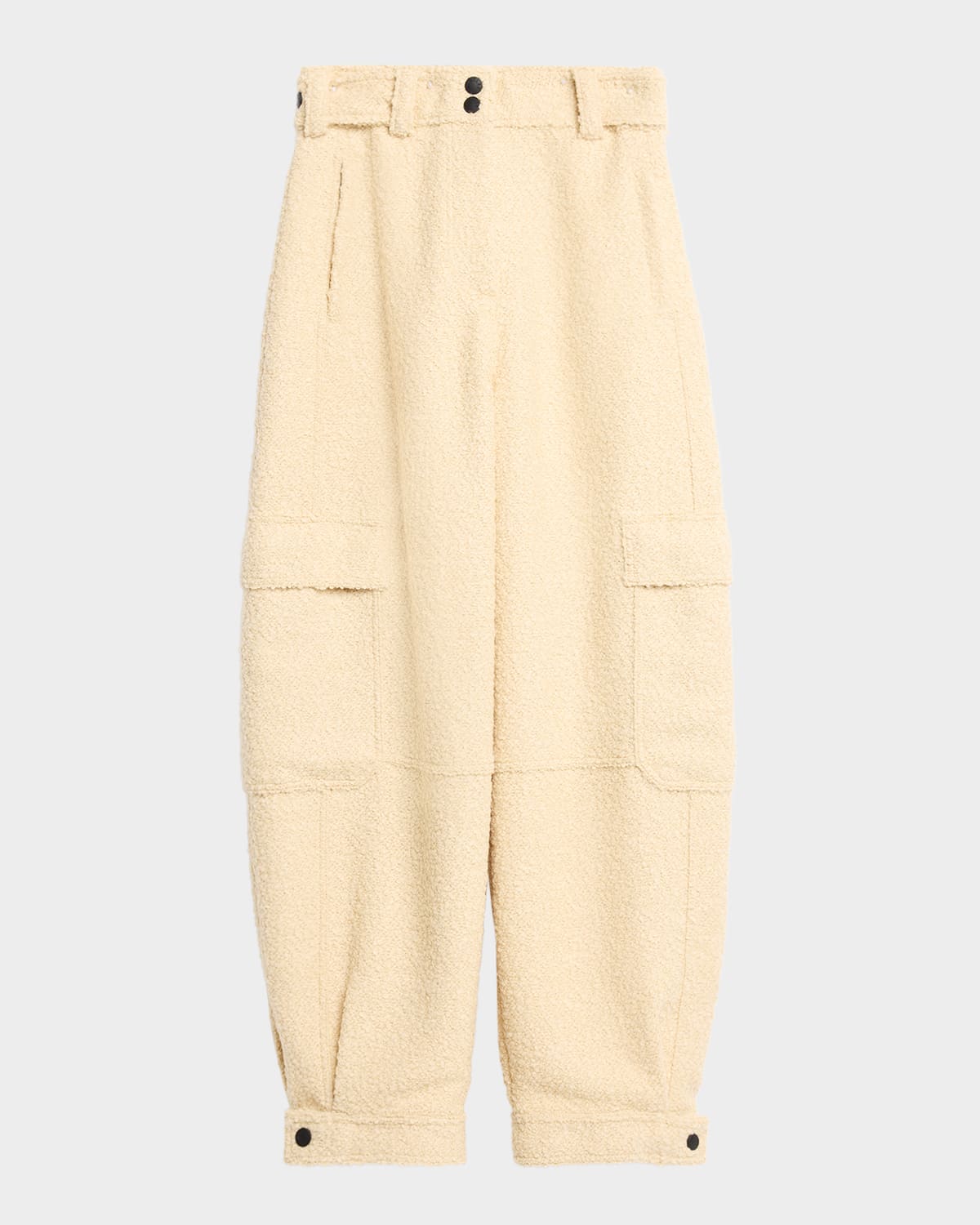 Moncler Wool Bouclé Trousers In Nude