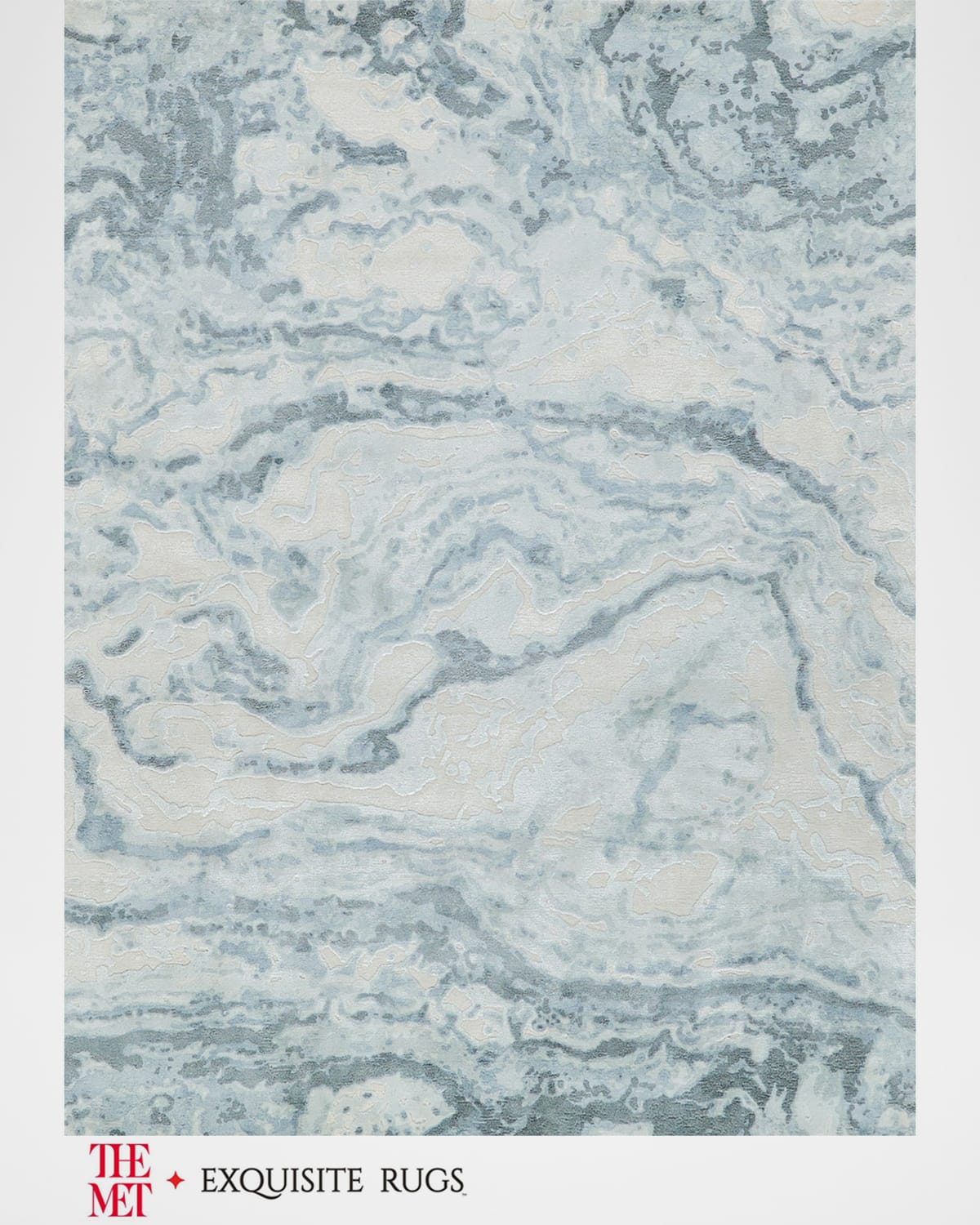 Exquisite Rugs X The Met Saccara Hand-loomed Blue Rug, 8' X 10'