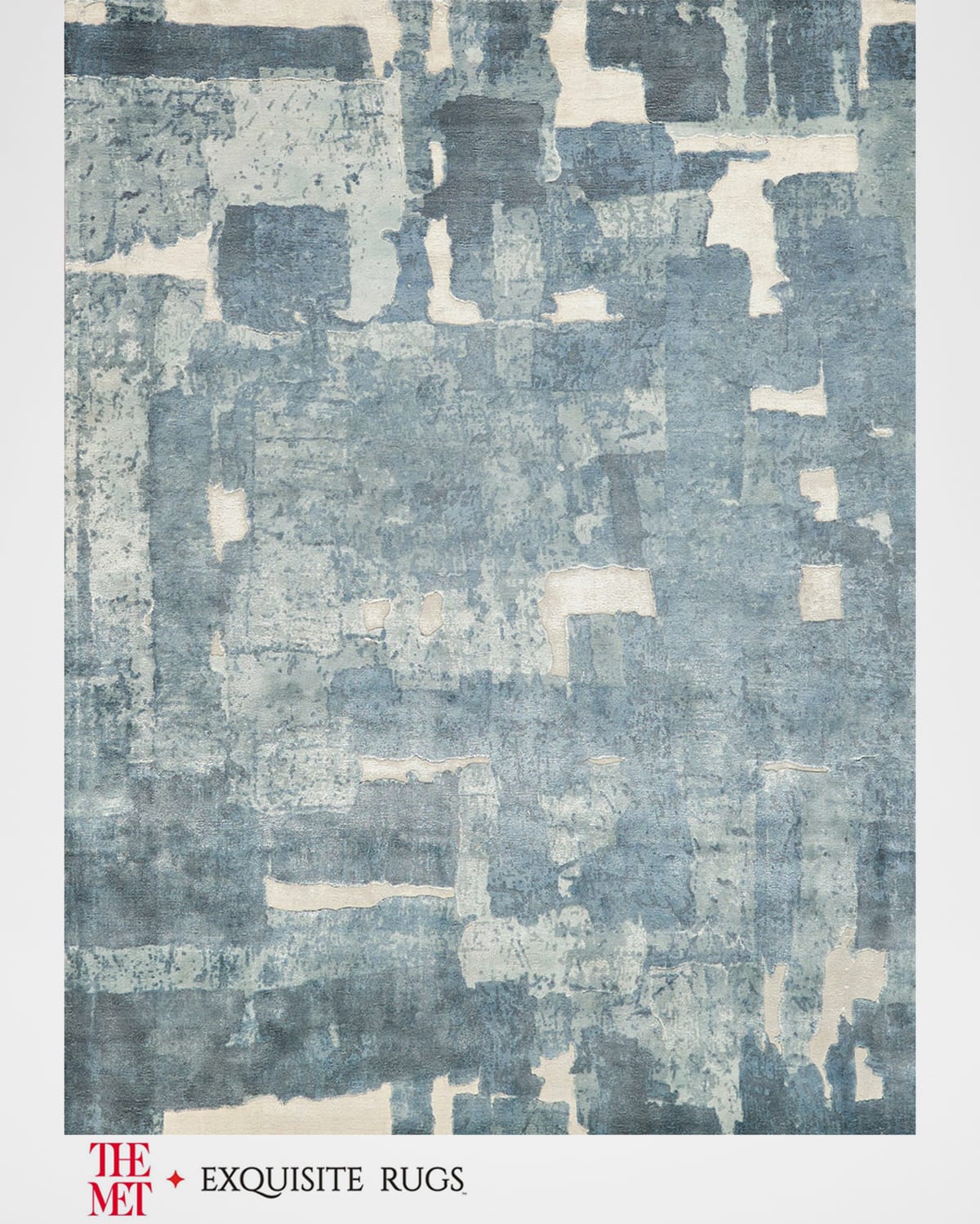 Exquisite Rugs X The Met Papyrus Hand-loomed Blue Rug, 6' X 9'