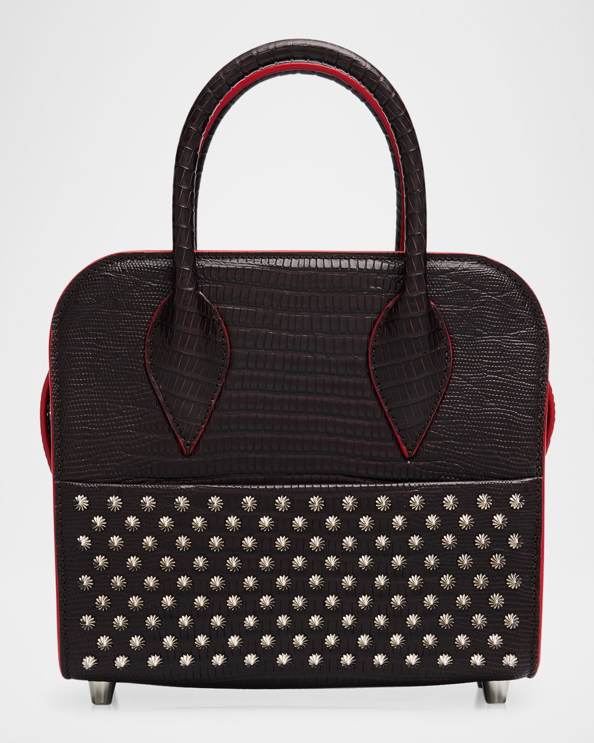 Christian Louboutin Eloise Crossbody Bag In Spiked Lizard-embossed Leather