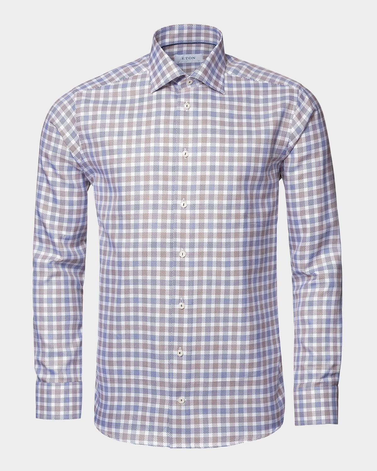 Eton Men's Classic-fit Twill Check Sport Shirt