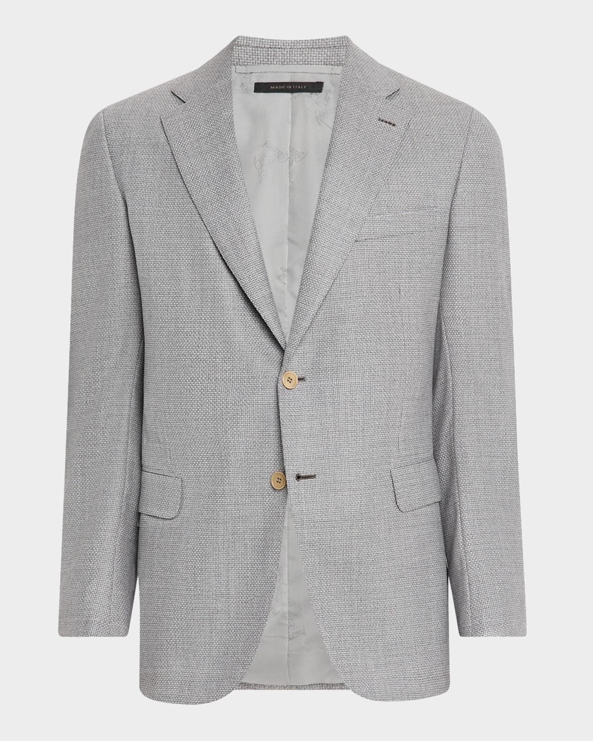Men's Wool Hopsack Single-Breasted Blazer