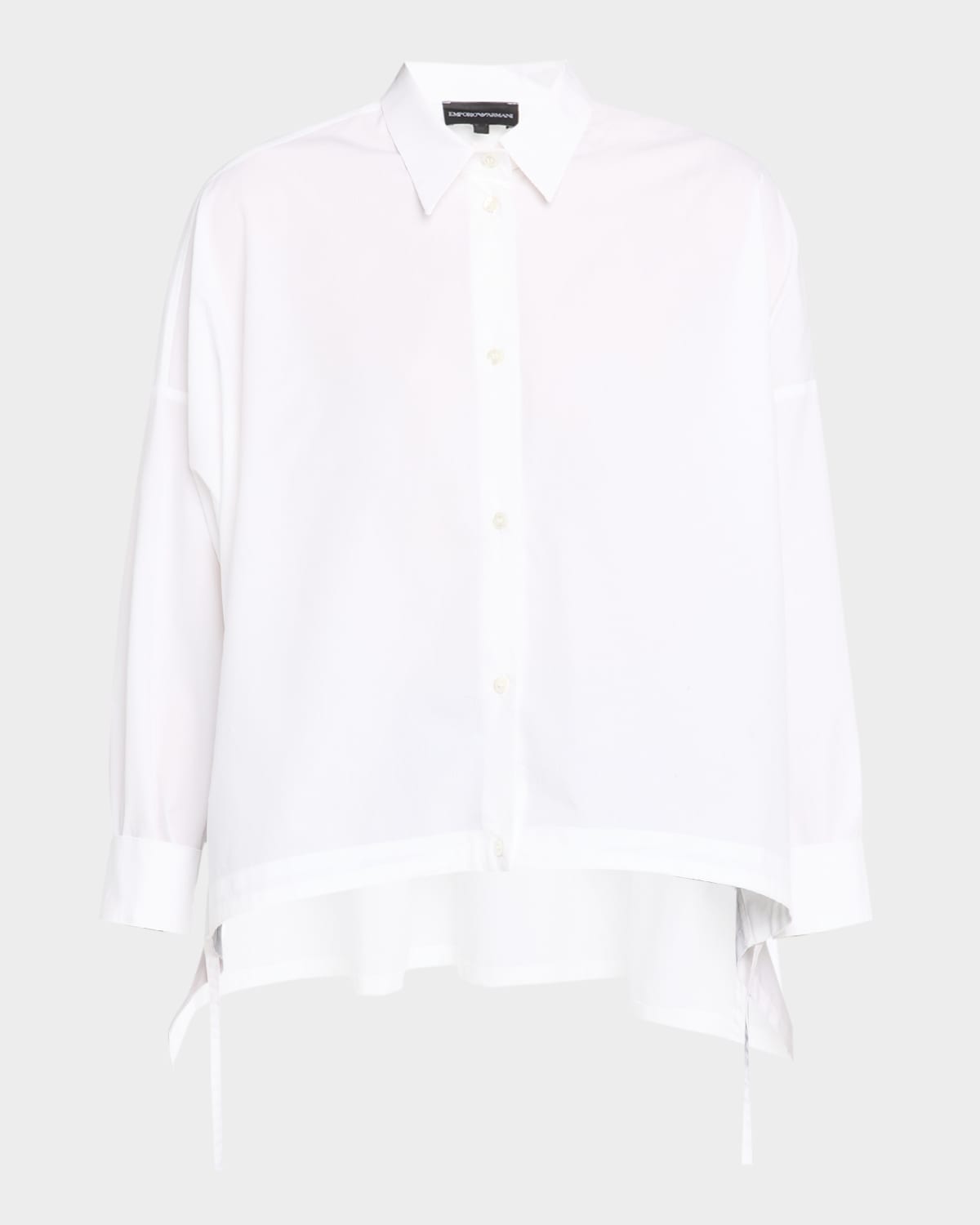 Oversized Button-Down Cotton Poplin Shirt