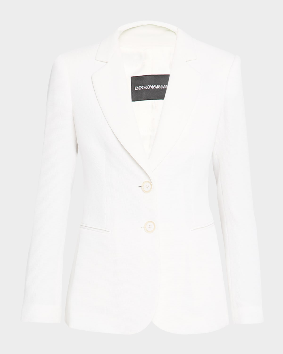 Emporio Armani Single-Breasted Waffle Blazer