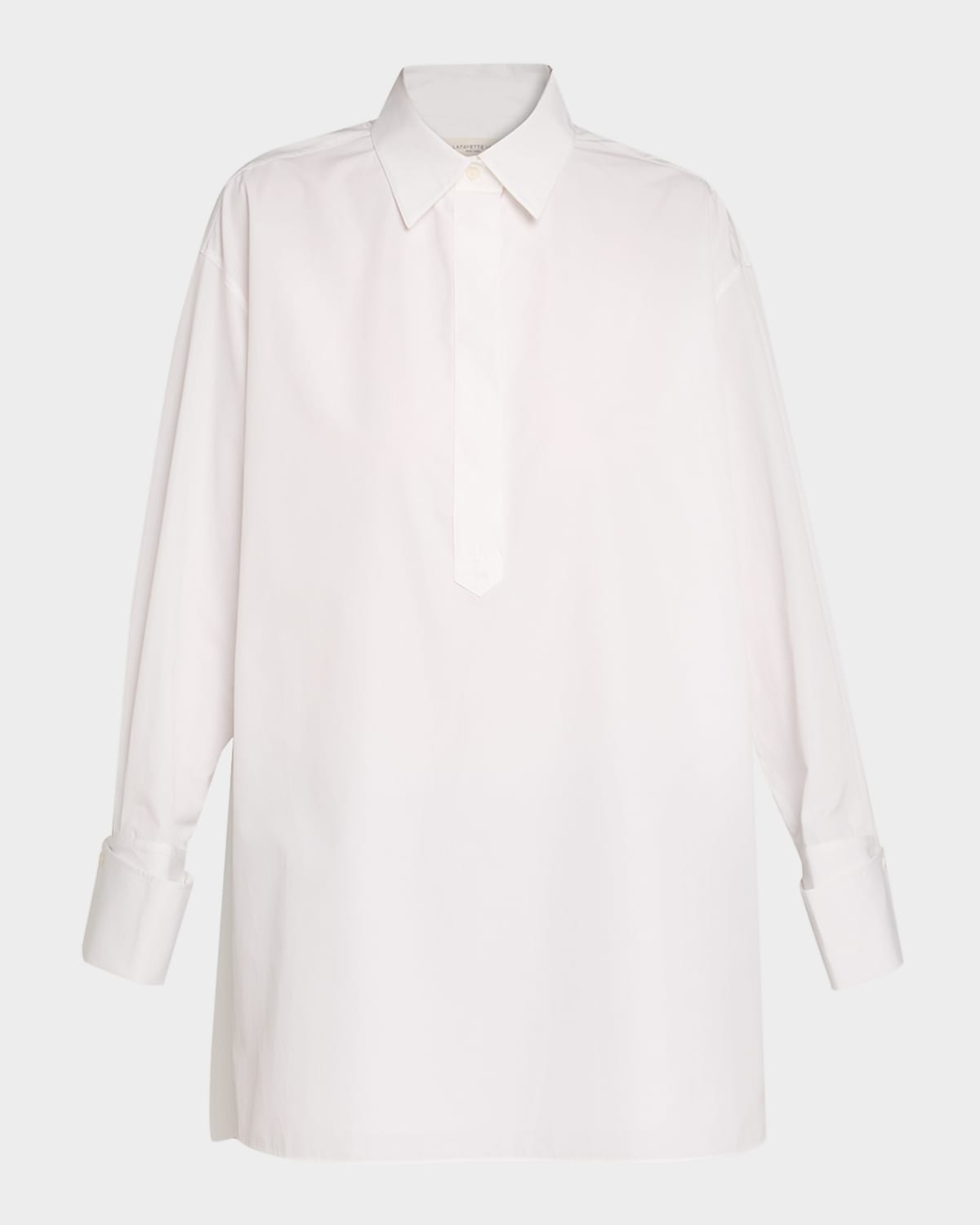 Lafayette 148 Oversized Cotton Popover Shirt In White