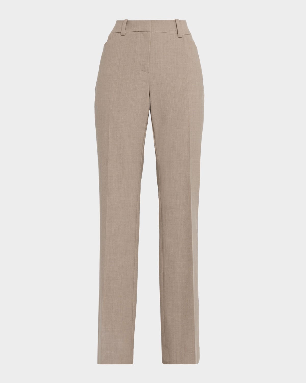 Lafayette 148 Reade Straight-leg Stretch Wool Pants In Gray