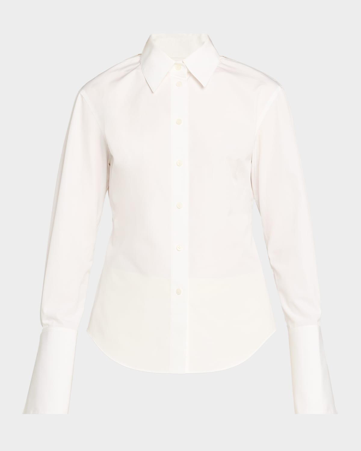 Lafayette 148 Button-down Cotton Shirt In White