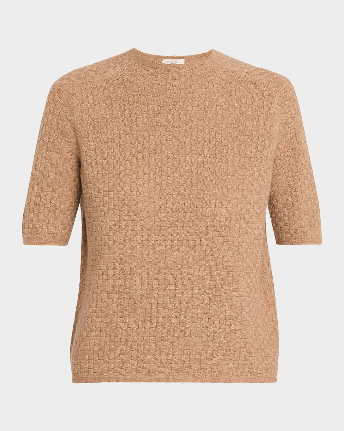 Lafayette 148 Basket Stitch Cashmere Sweater In Brown