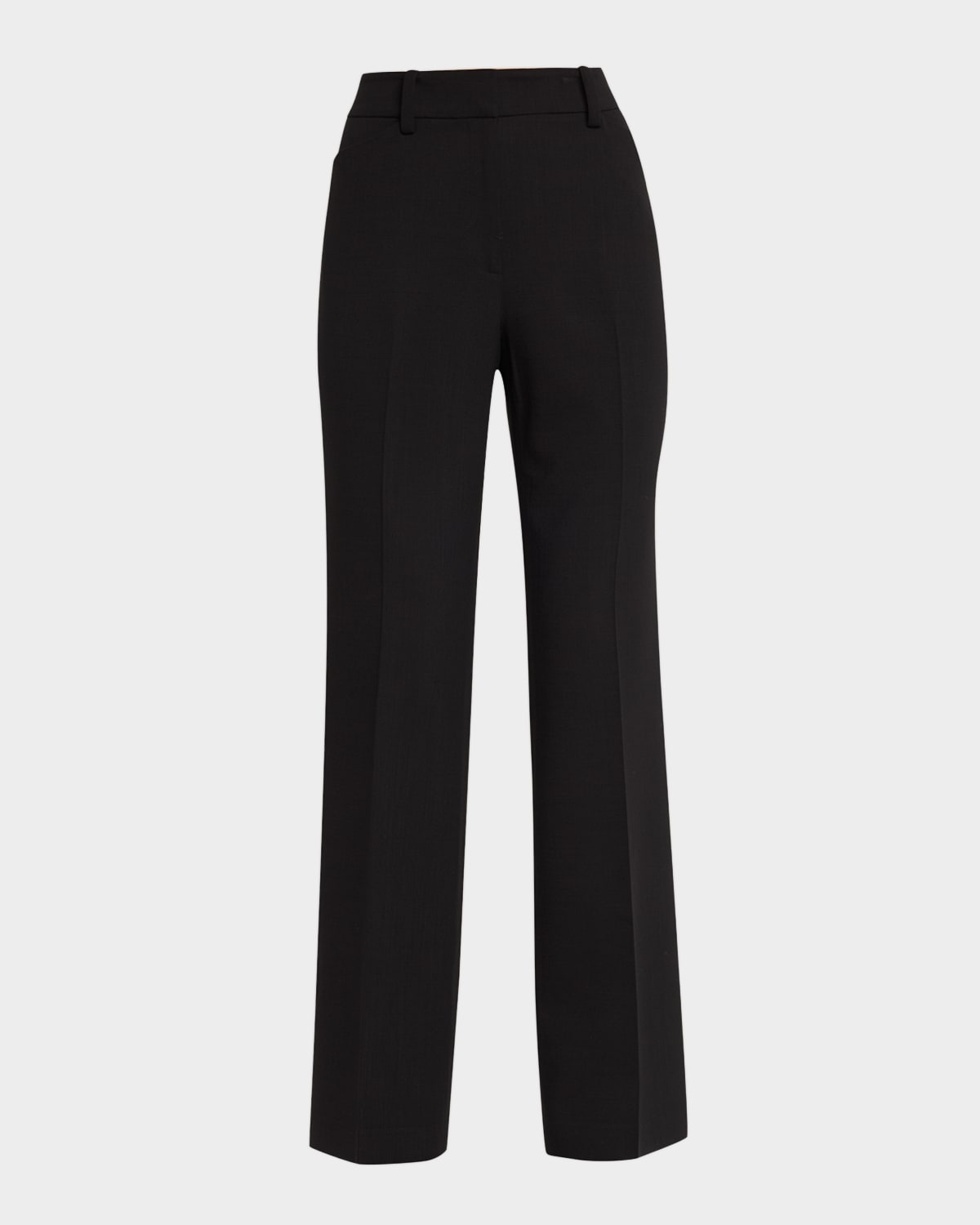 Lafayette 148 Reade Double-face Stretch Wool Pants In Black