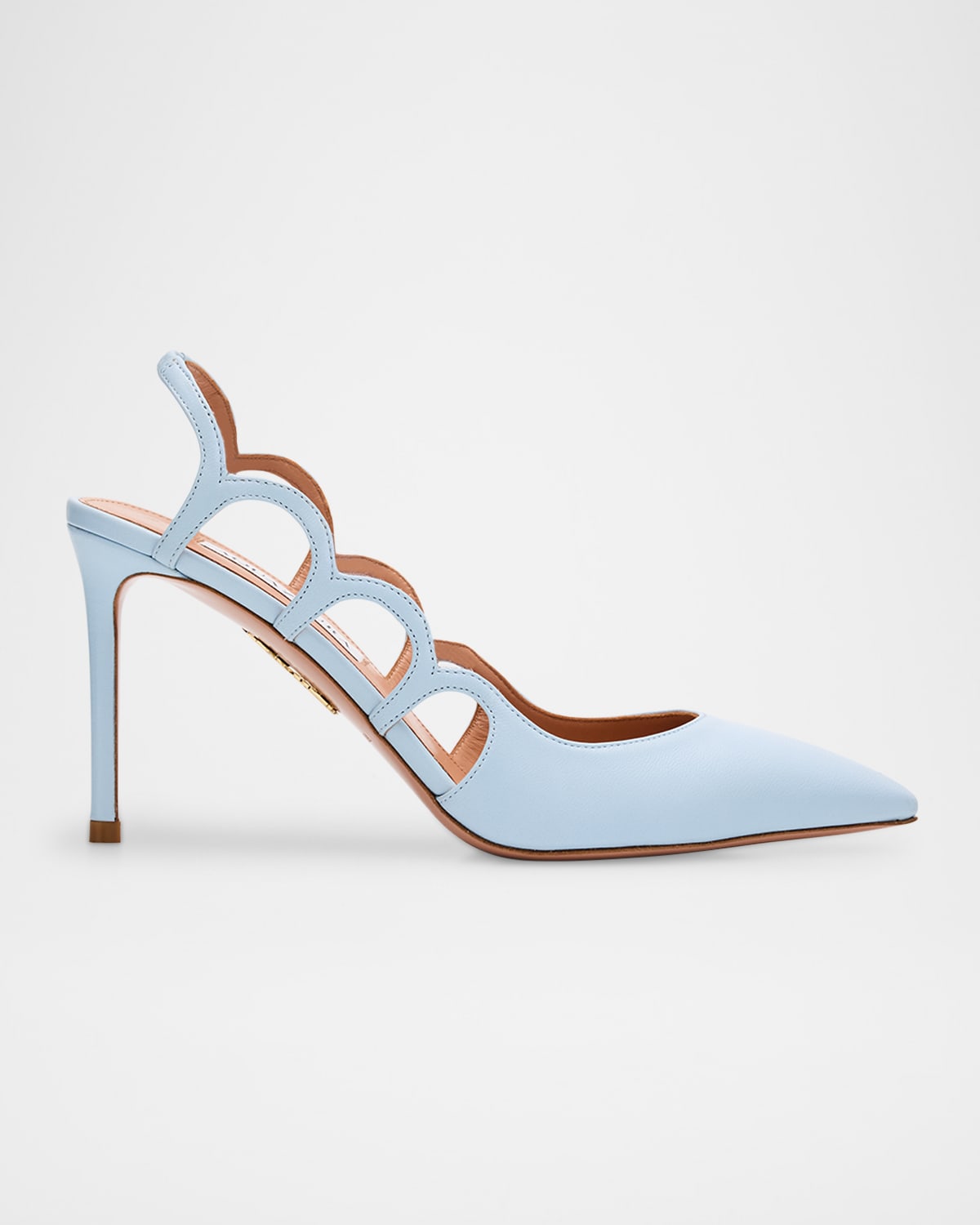 Aquazzura Napa Leather And Pvc Endless Love Slingback Pumps In Blue