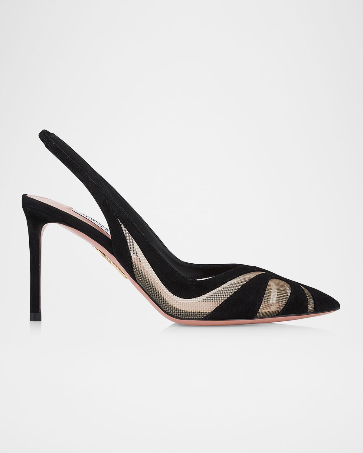 Lune Suede Mesh Slingback Pumps