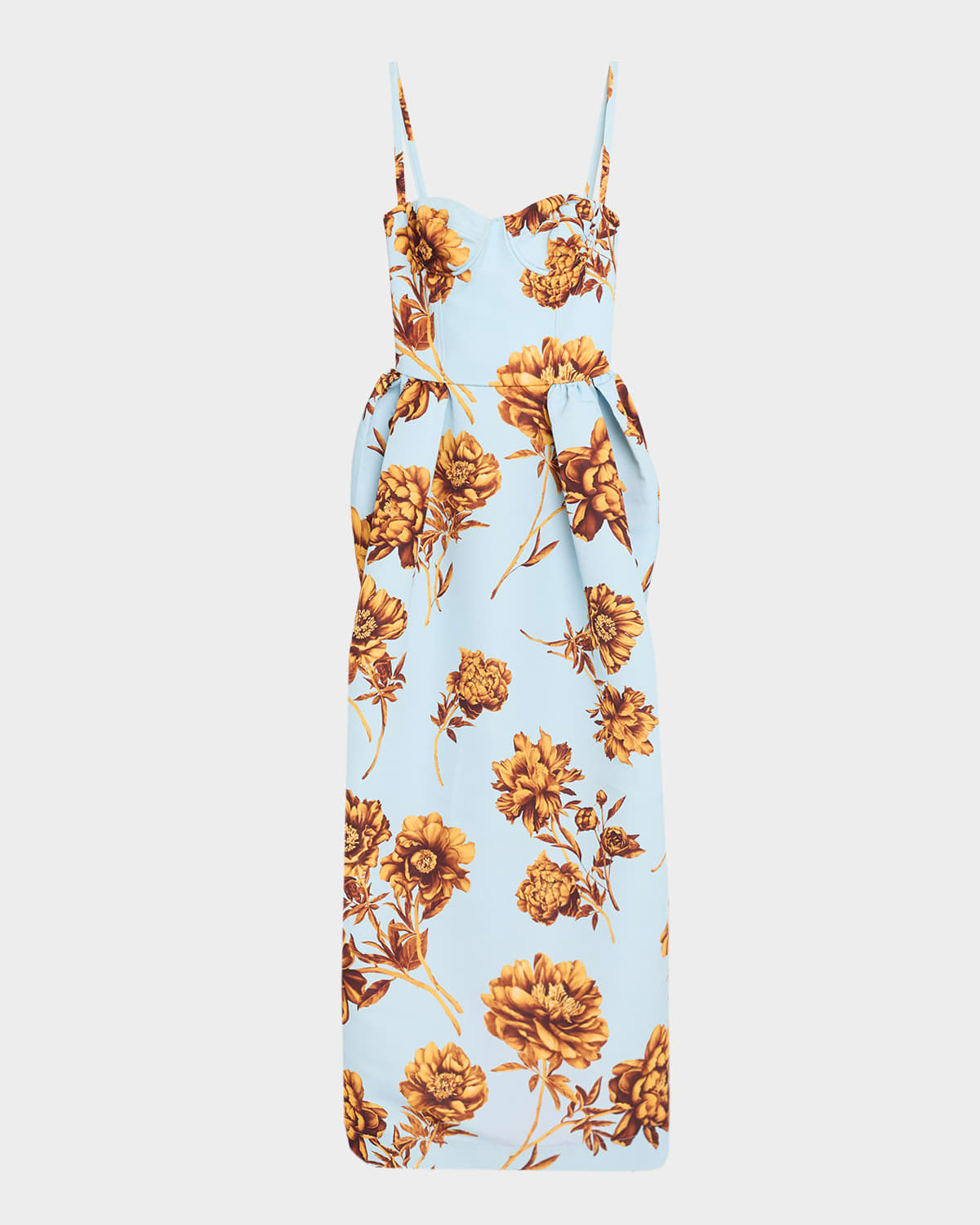 Peony Print Faille Gown