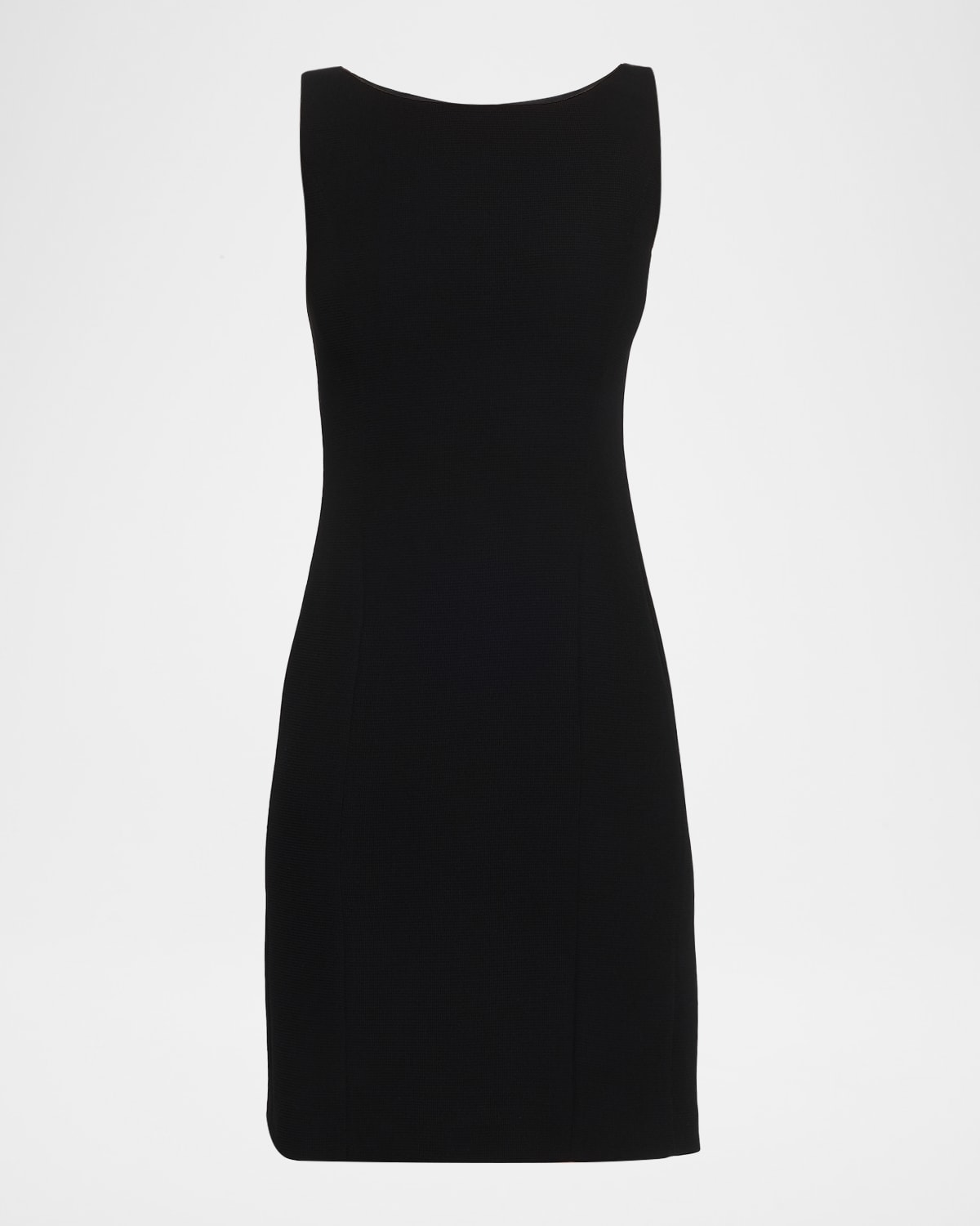 Emporio Armani Sleeveless High-neck Waffle Dress In Black
