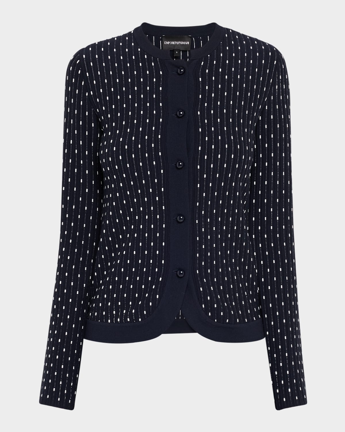 Emporio Armani Button-Down Dotted Knit Cardigan