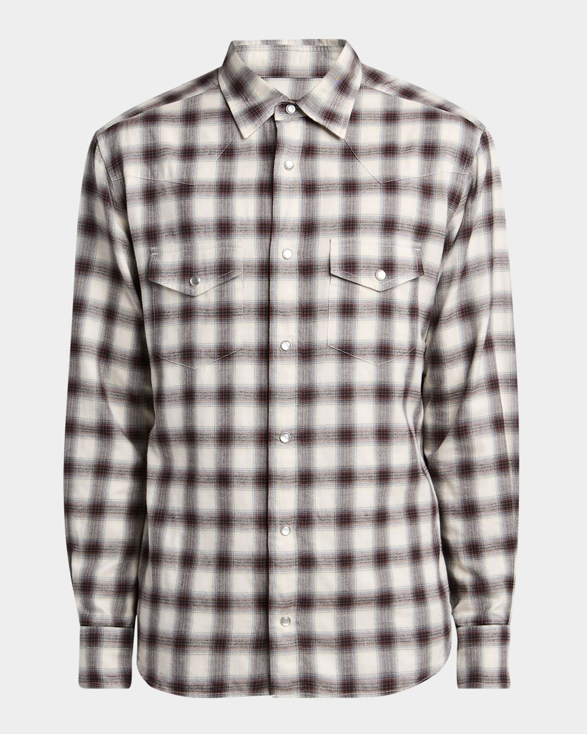 Men's Small Buffalo Plaid Slim Fit Western Shirt