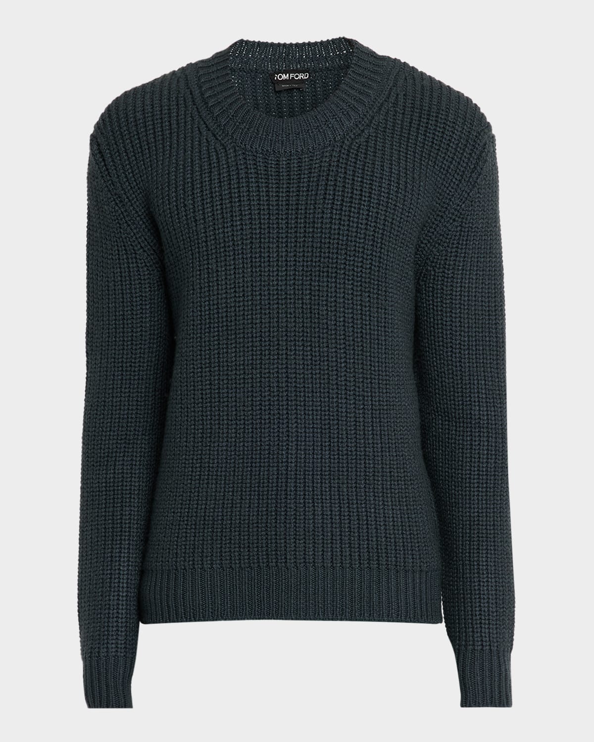 Men's Cashmere and Wool Half-Stitch Crewneck Sweater