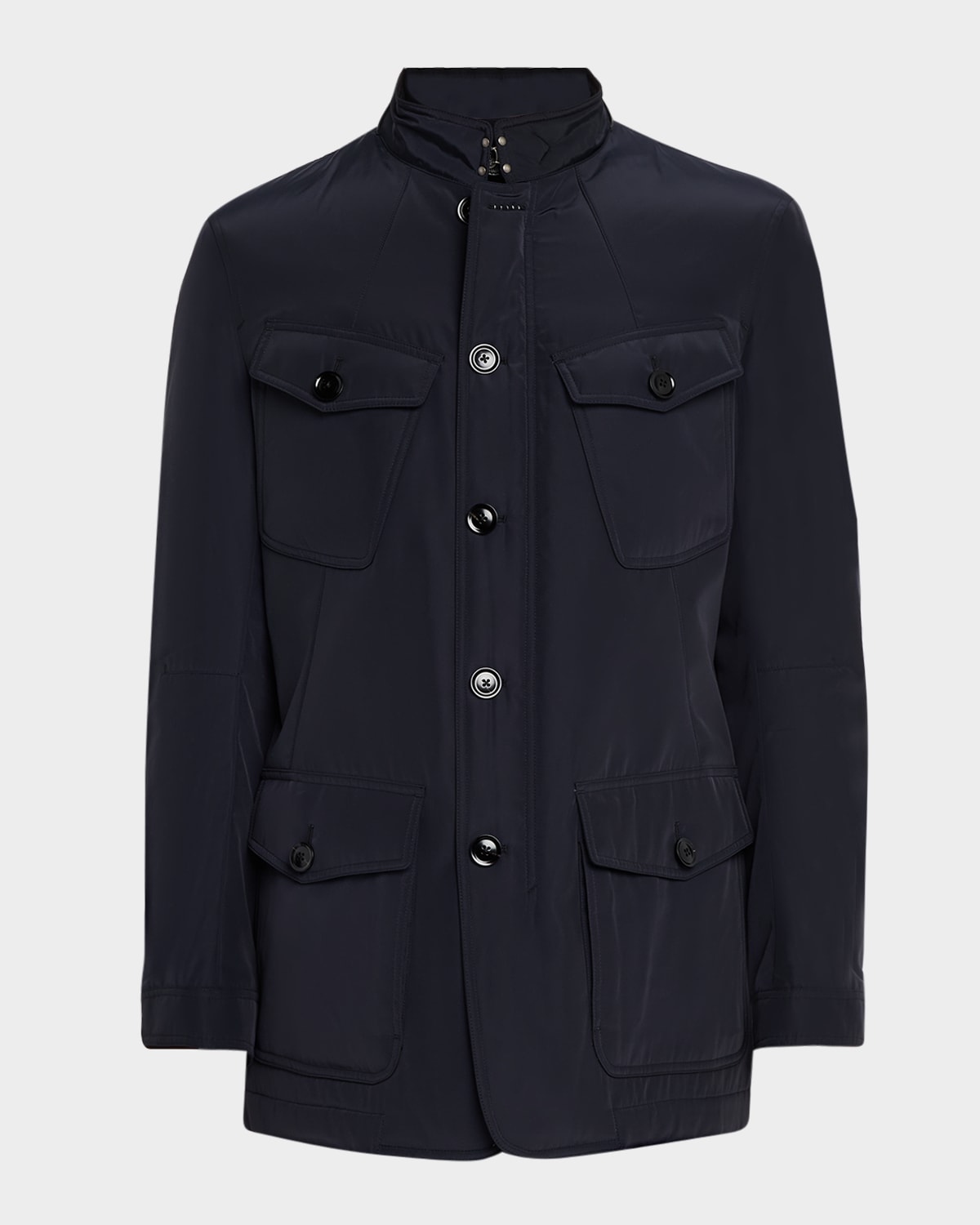 Tom Ford Long-sleeved Button-up Jacket In Black