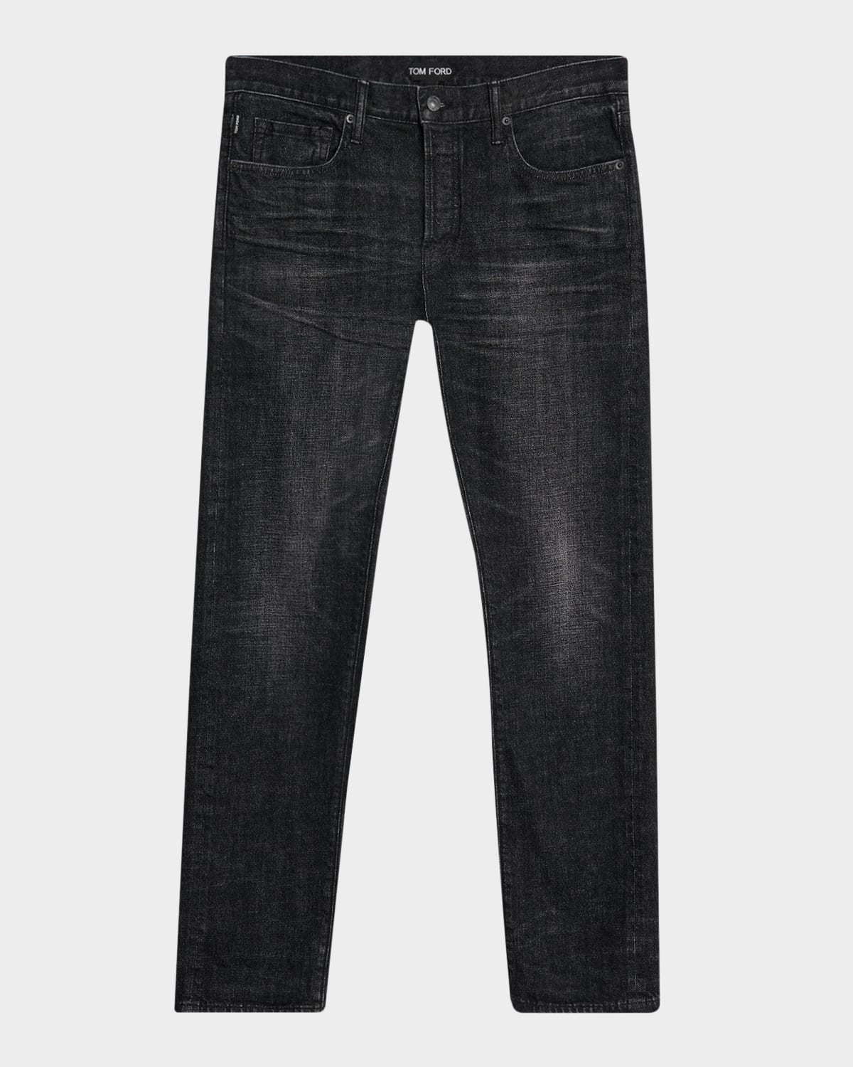 Tom Ford Men's Dark Rinse Denim Straight-fit Jeans In Black