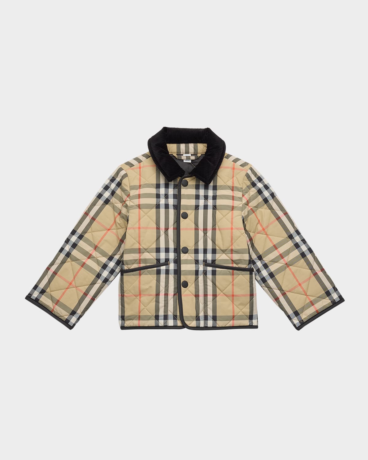 Burberry Childrens Check Quilted Nylon Barn Jacket In Neutral