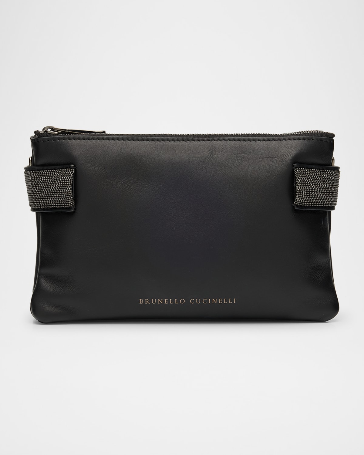 Brunello Cucinelli Essence Mini Leather Shoulder Bag In Black