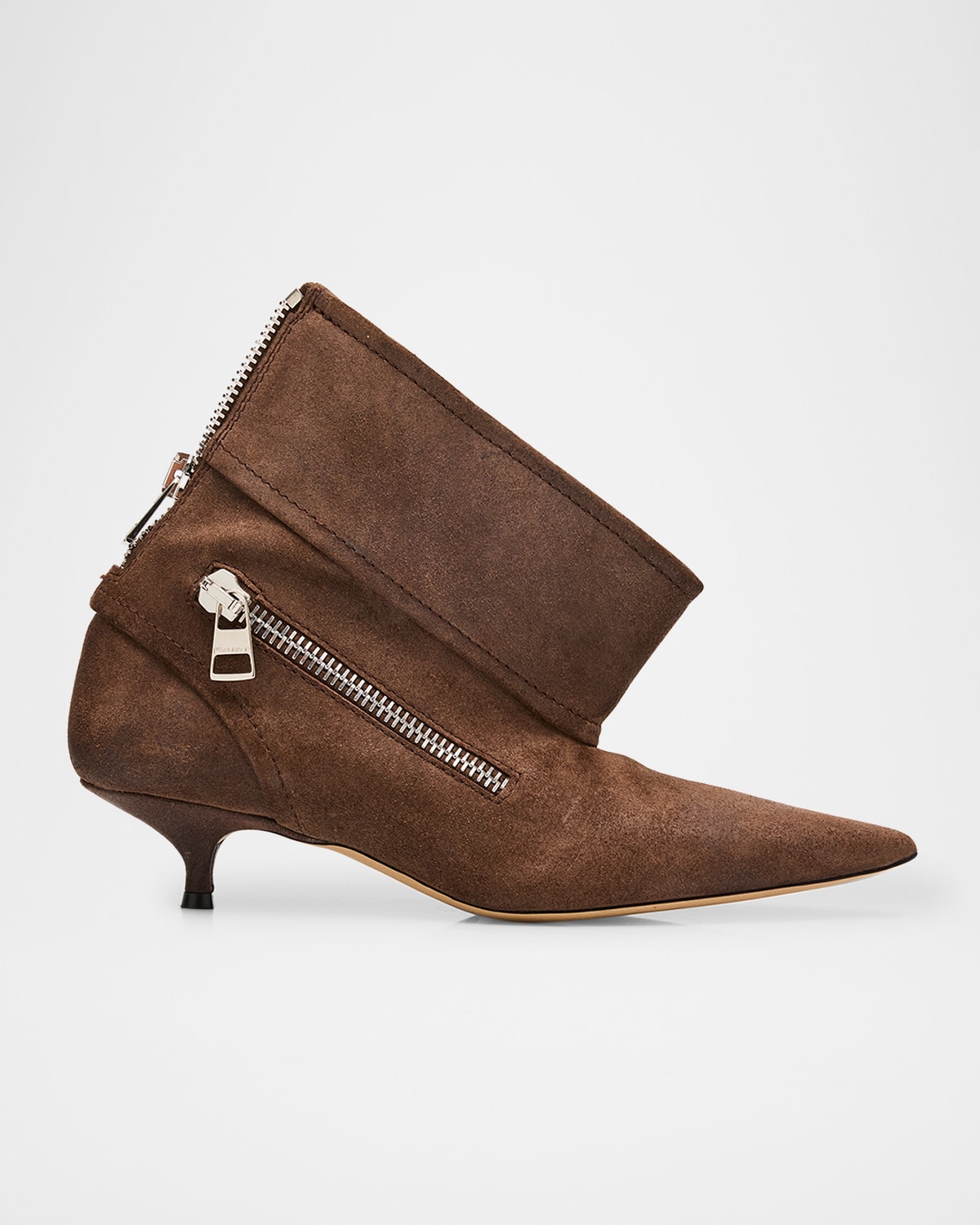 Jw Anderson Biker Suede Kitten-heel Booties